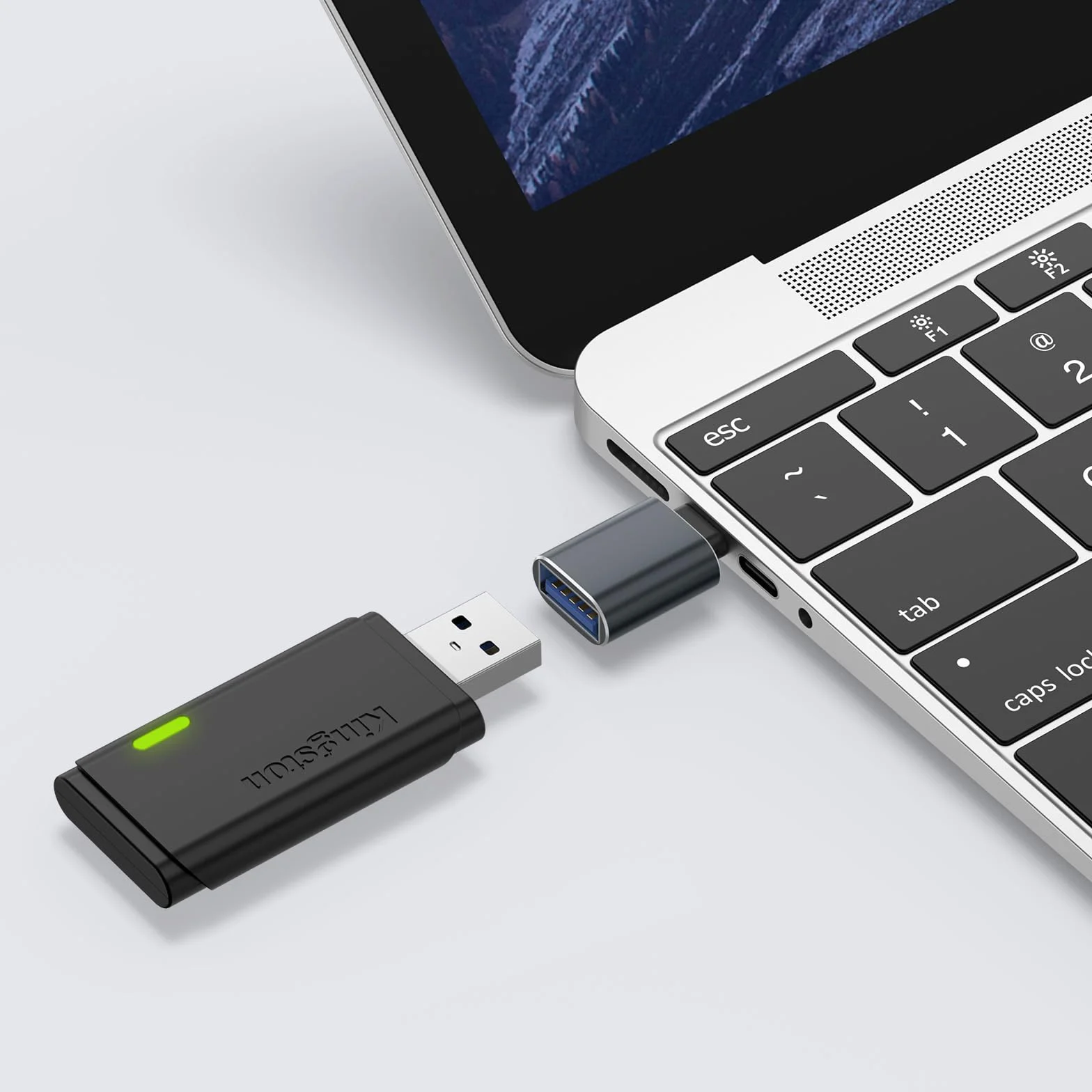 Tobfit adapter USB C na USB 3.0 2 sztuki OTG do iPhone 16 15 serii MacBook Pro Samsung Galaxy S24 S25 szary