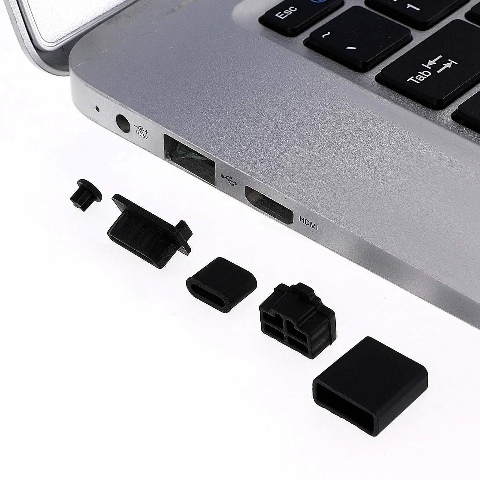 Silikonowe nasadki ochronne USB C USB-A HDMI RJ45 3,5 mm 50 sztuk 7 rodzajów