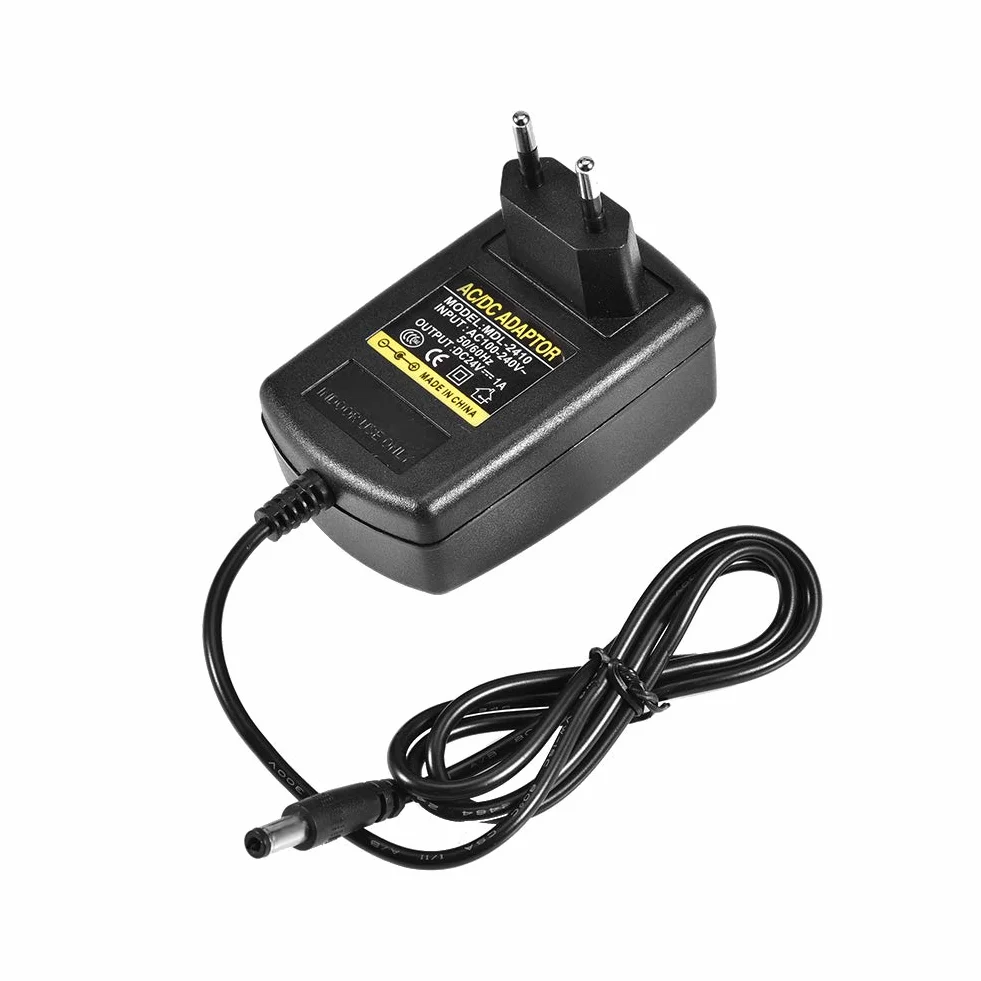 Zasilacz Sieciowy AC 100-240V DC 24V 1A 5,5x2,1mm do Mini TV, Dysk Twardy 2,5", Odtwarzacz DVD