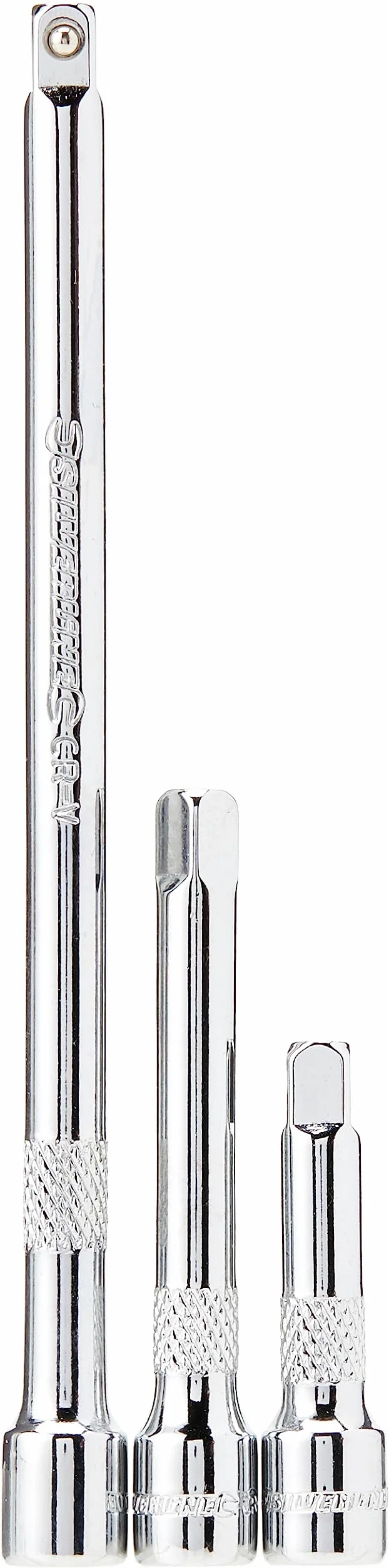 Silverline 598440 Zestaw drążków przedłużających, 3 szt., 1/10.2 cm, srebrny