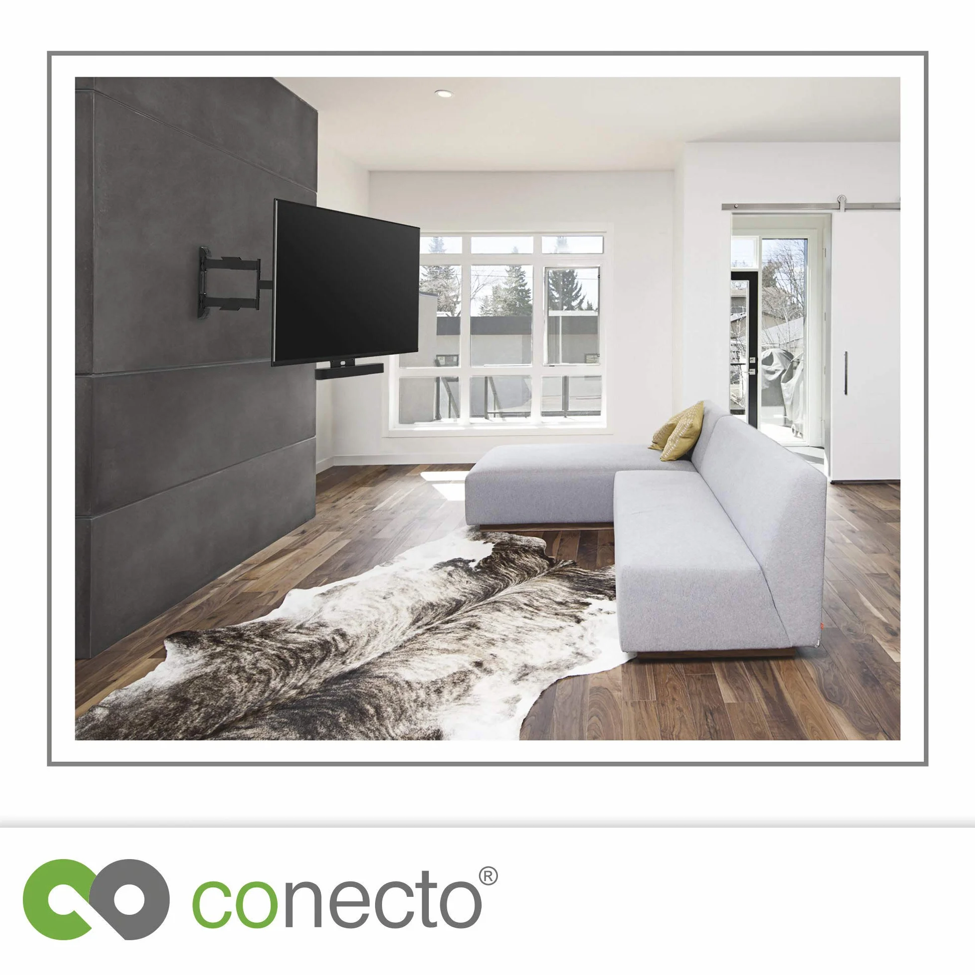 conecto CC50650 uchwyt do bezpośredniego montażu na telewizorze, kompatybilny z soundbarem SONOS BEAM, nośność: 5 kg, czarny