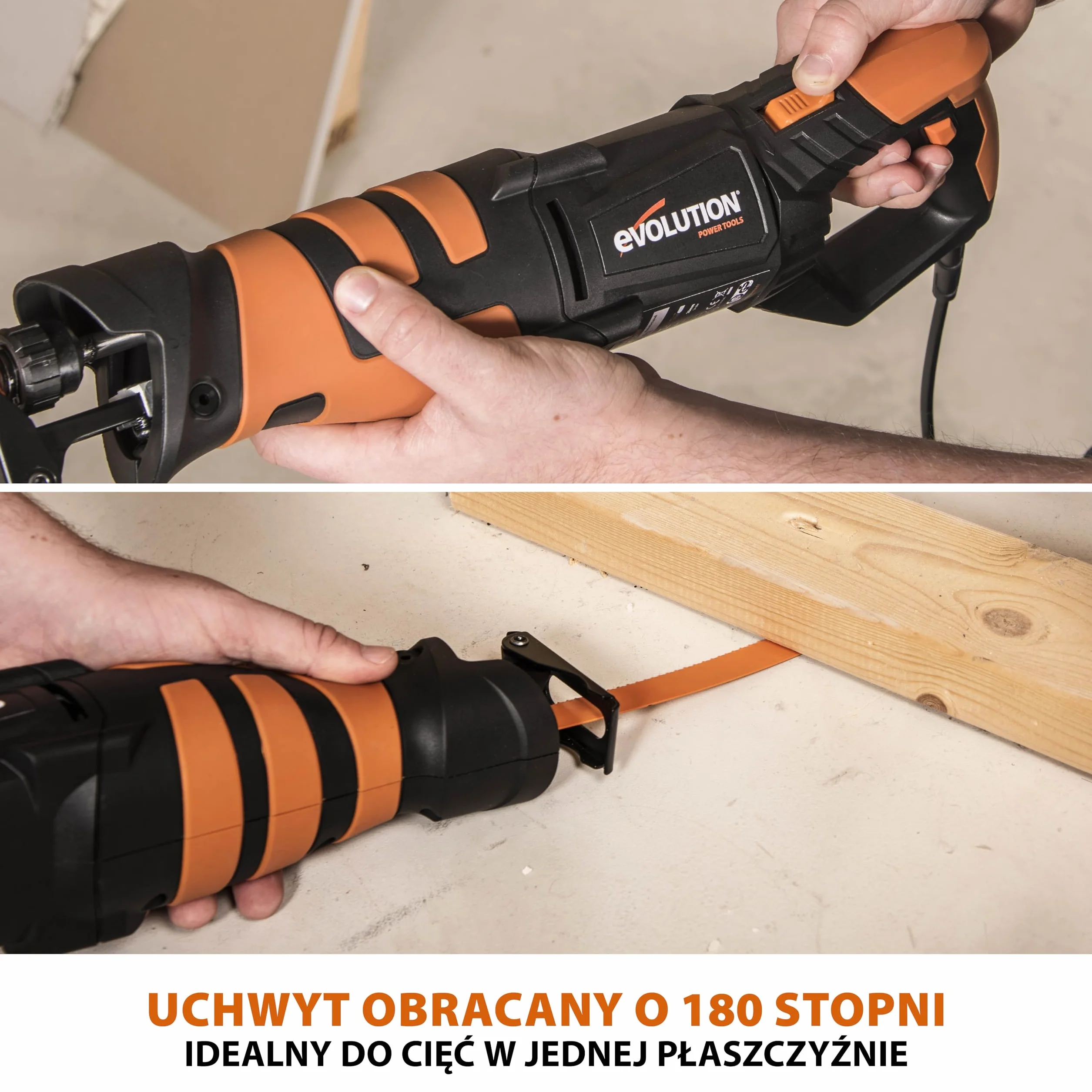 Evolution Power Tools R230RCP piła szablasta, piła uniwersalna, uchwyt obracany o 180°
