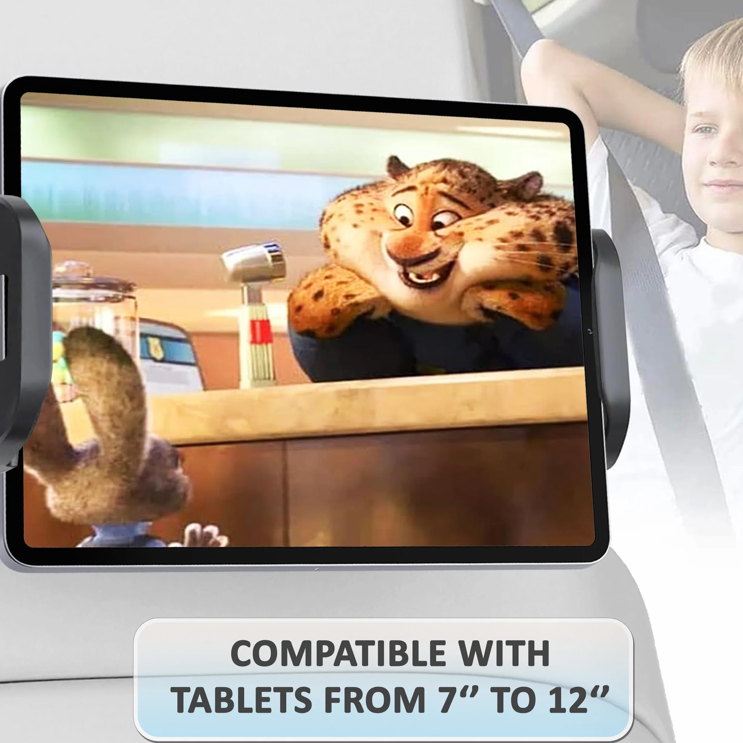 Uchwyt na tablet samochodowy regulowany obrót 360° kompatybilny 7-12"