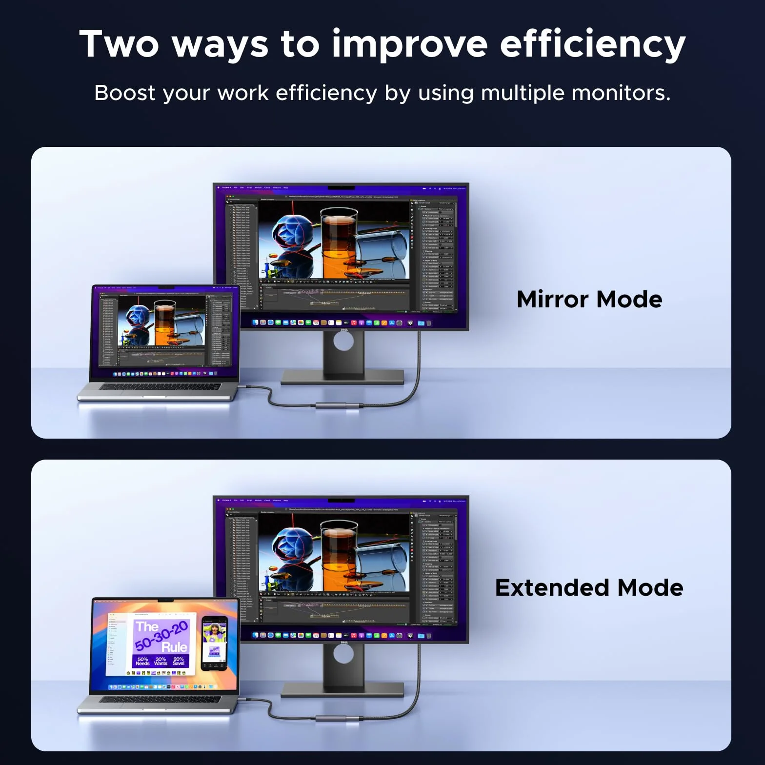 UGREEN Adapter USB-C na HDMI, HDMI 2.1, 8K przy 60 Hz, 4K przy 240/120 Hz, 1440p przy 144 Hz, Thunderbolt 5/4/3, HDR, G-Sync, kompatybilny z MacBookiem Pro M5/M4, Mac Air/Mini, iPhone'em 17/16/15