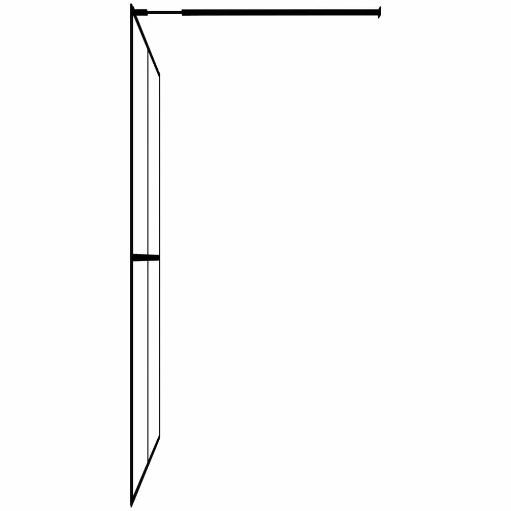 Ścianka prysznicowa Walk-in prysznic matowe szkło bezpieczne 5 mm 90 x 195 cm z profilem aluminiowym czarna i drążek podporowy ze stali nierdzewnej regulowany ochrona przed pryskaniem wanna