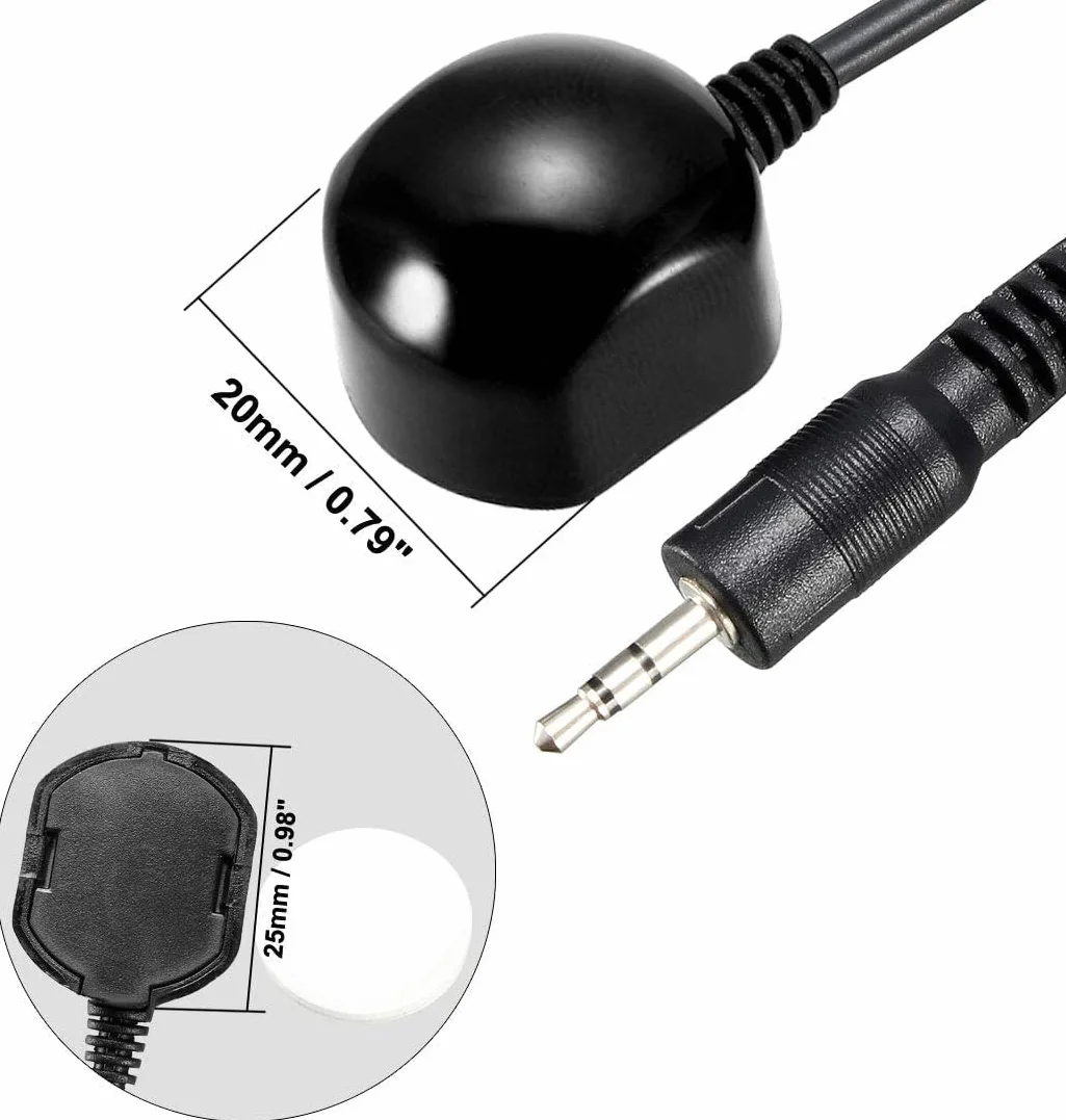 Odbiornik podczerwieni IR Extender Cable 2.5mm Jack 6.5FT 26-39FT Odległość odbioru Black 2szt