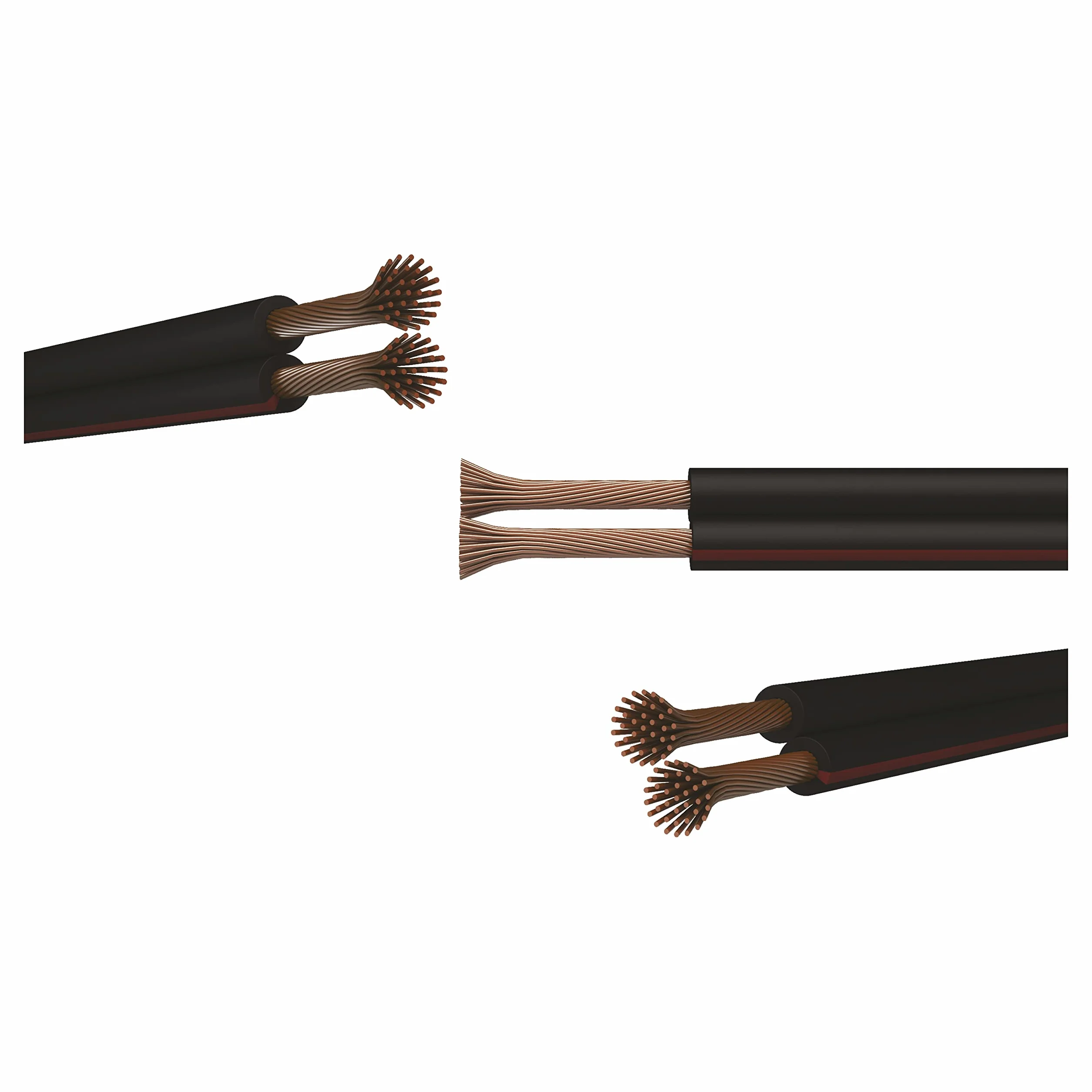 EMOS S8280 kabel miedziany 2 x 1,0 mm2, 100 m przewód dwuprzewodowy z czystej miedzi do niskiego napięcia, czarny z oznaczeniem biegunowości