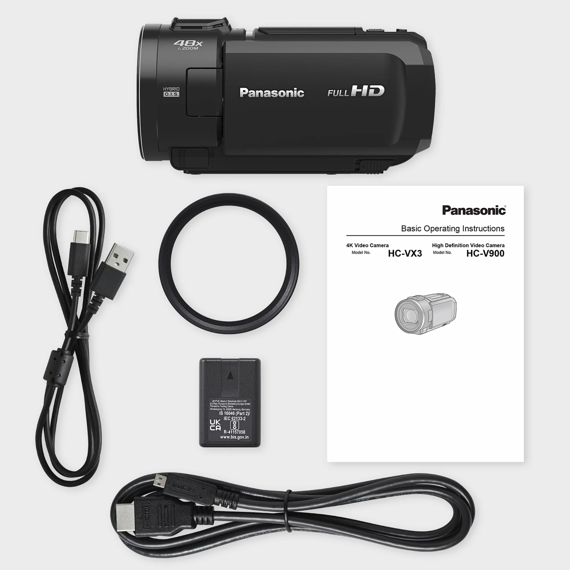 PANASONIC HC-V900E-K Caméscope Full HD