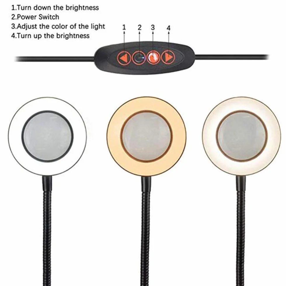 Led Light Helping Hands Magnifier Station - 3x Heavy Duty trzecia ręka lupa lutownicza z lekkim statywem z pomocniczym zaciskiem krokodylkowym - do lutowania, hobby i rzemiosła a, podświetlany
