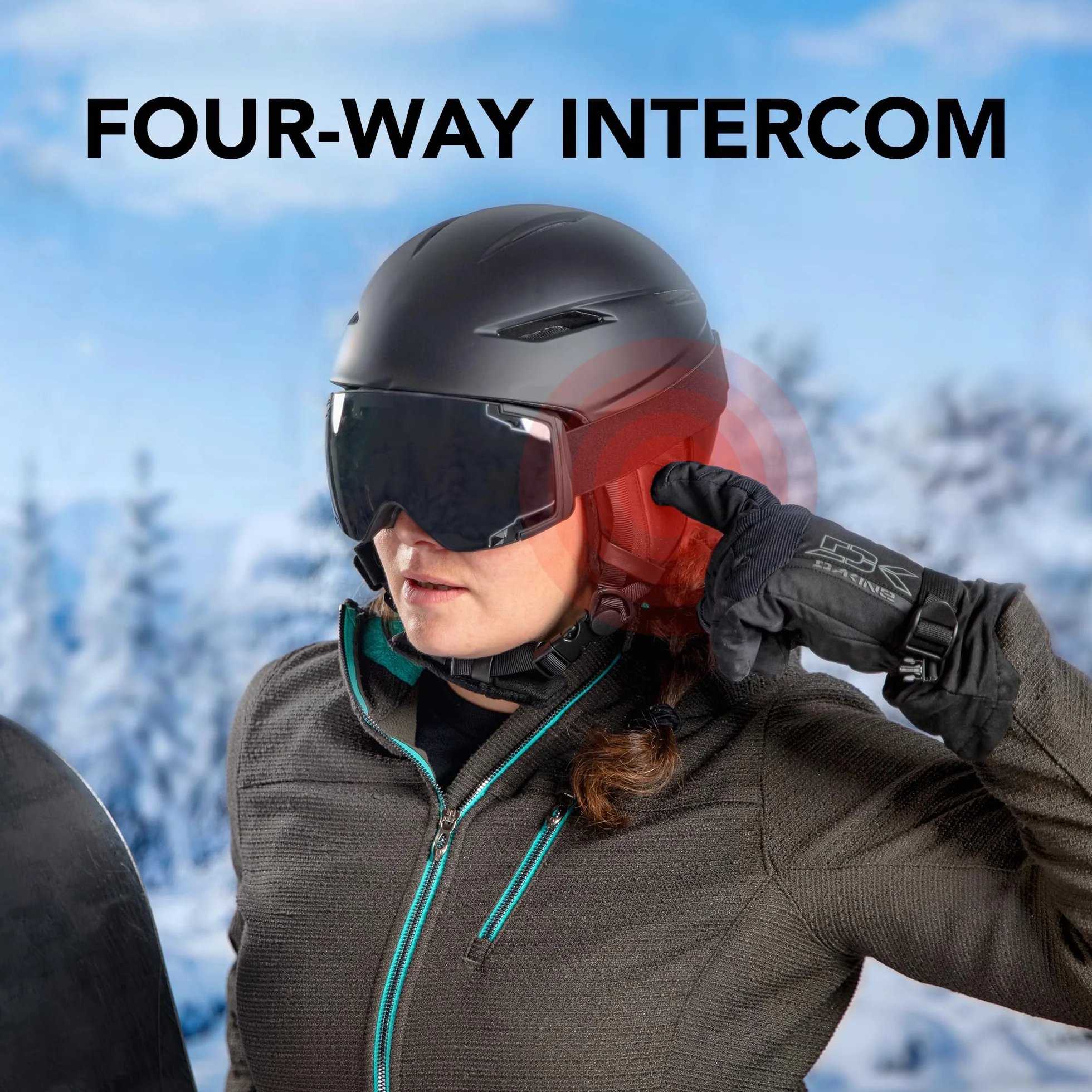 Sena Uniseks Snowtalk 2-01 Zestaw Słuchawkowy Bluetooth do Kasków, Czarny, 16,1 x 12,5 x 5,9 cm
