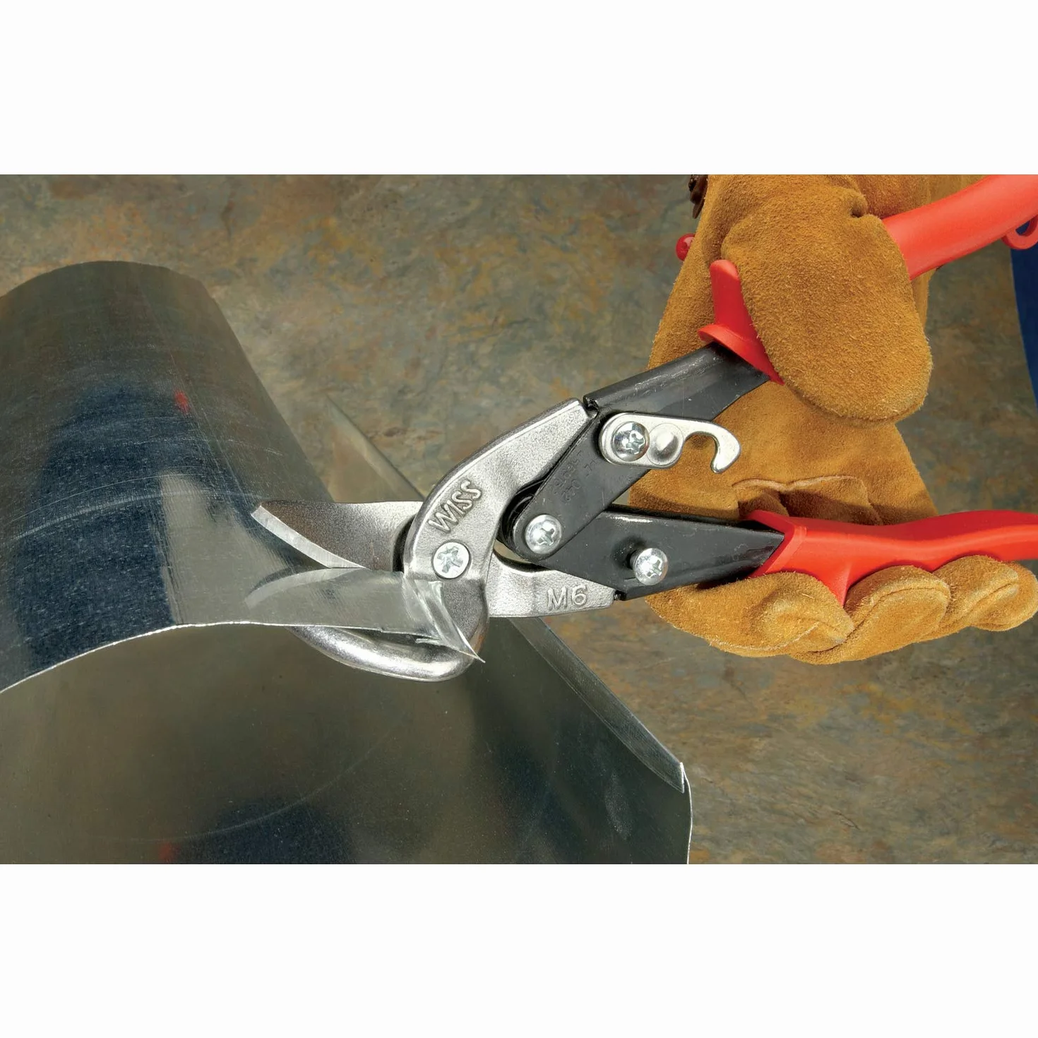 Wiss M6R Nożyce offsetowe Metalmaster 9-1/10.2 cm, cięcia prosto w lewo, czerwone uchwyty
