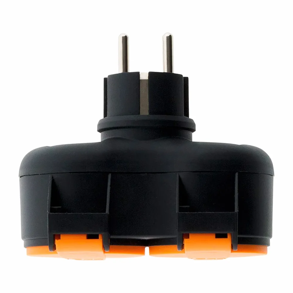 Zenitech - Gniazdo zewnętrzne wodoodporne IP44 2P+T z uchwytem - Pomarańczowe