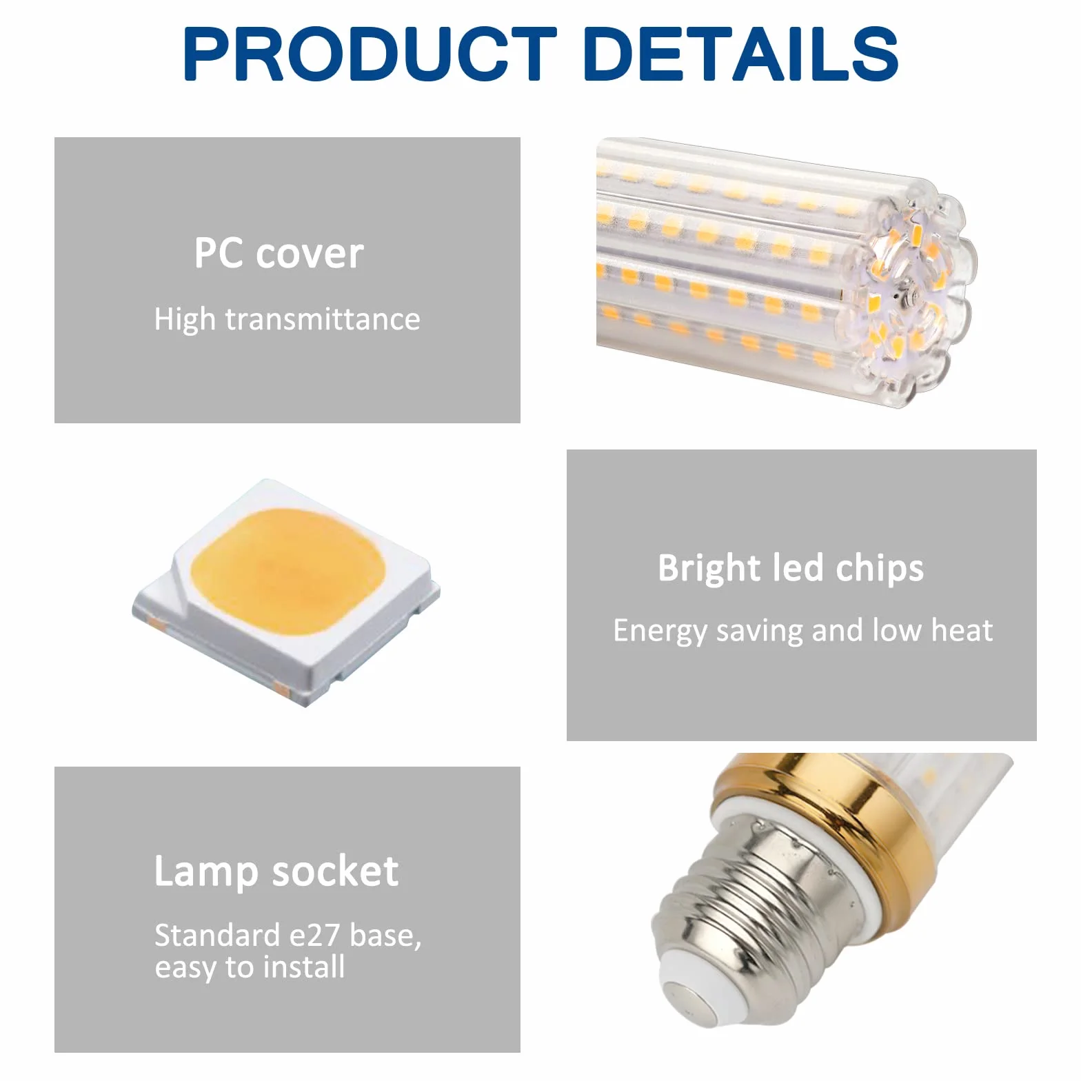 Philips E27 LED 20 W, naturalna biel, 4000 K, 2000 lm, 88 diod LED, odpowiednik żarówek halogenowych 150 W, AC 230 V, śrubowe żarówki kukurydziane LED do lamp podłogowych i sufitowych, 4 sztuki