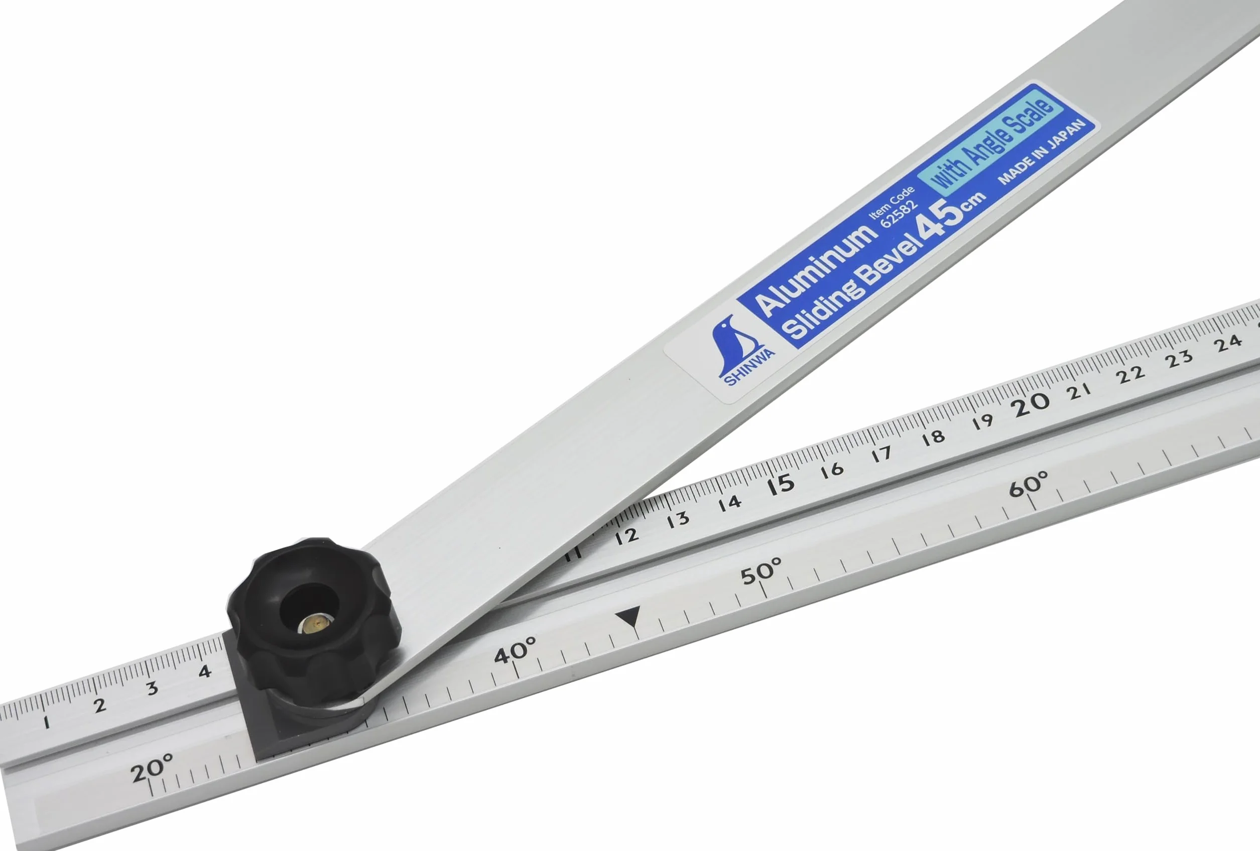 Shinwa 62661 mieszarka stolarska 45 cm ze skalą stopni (FAMEX 12606), kątomierz kątownik kucia skośnego
