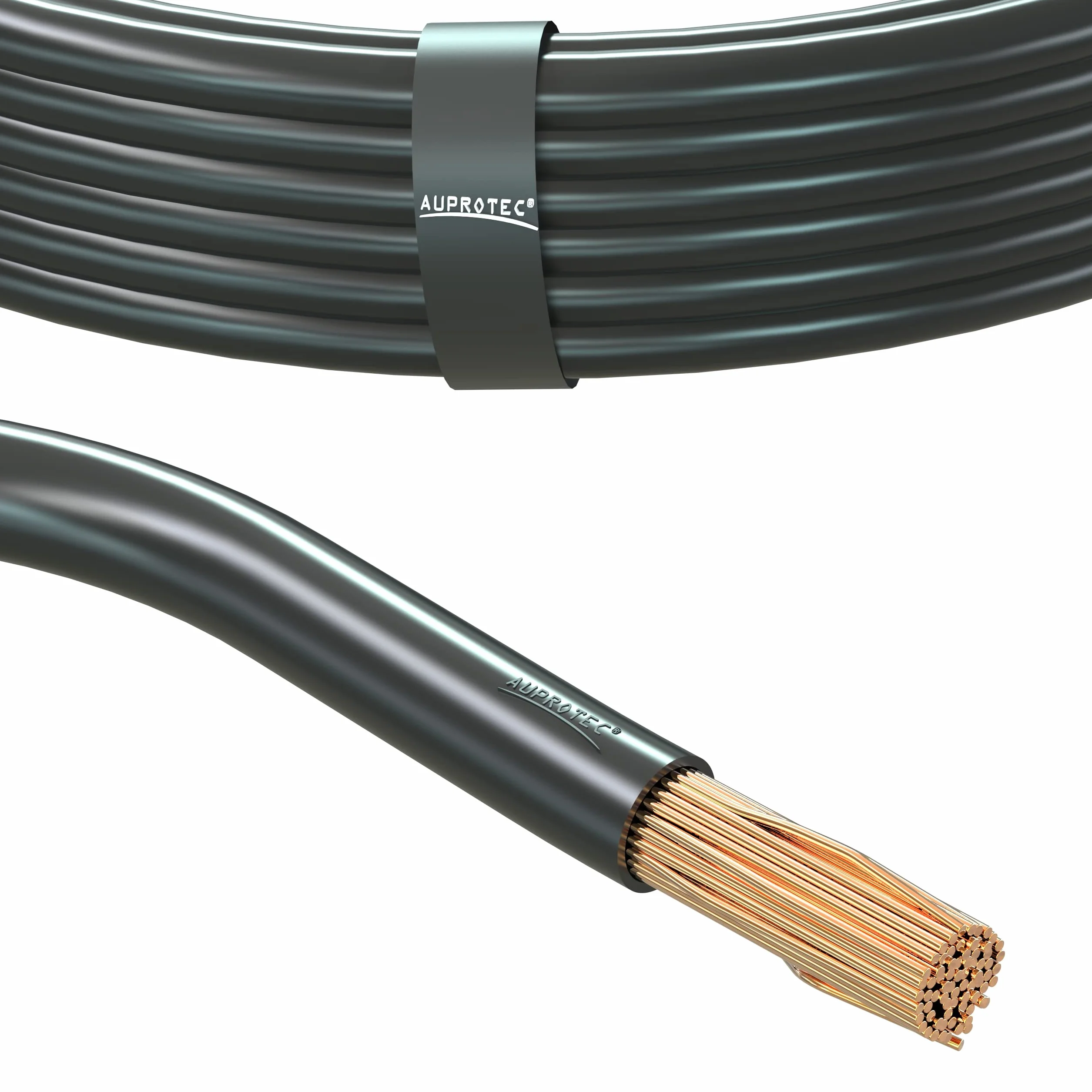 Auprotec 5m przewód samochodowy 16,0 mm² Fly kabel akumulatorowy kabel zasilający kabel masy, kolor czarny