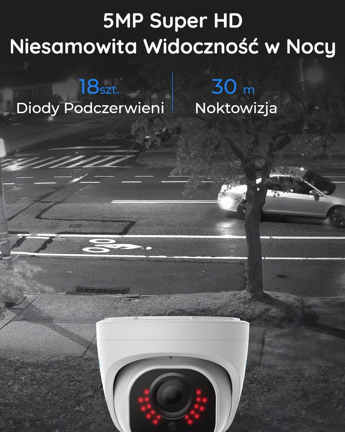 Reolink 8-kanałowy Zestaw do monitoringu CCTV 5MP PoE z dyskiem twardym 2 TB NVR i 4X 5MP 2,5 razy 1080P Zewnętrzne kamery IP PoE, Noktowizja 30m, RLK8-520D4-5MP