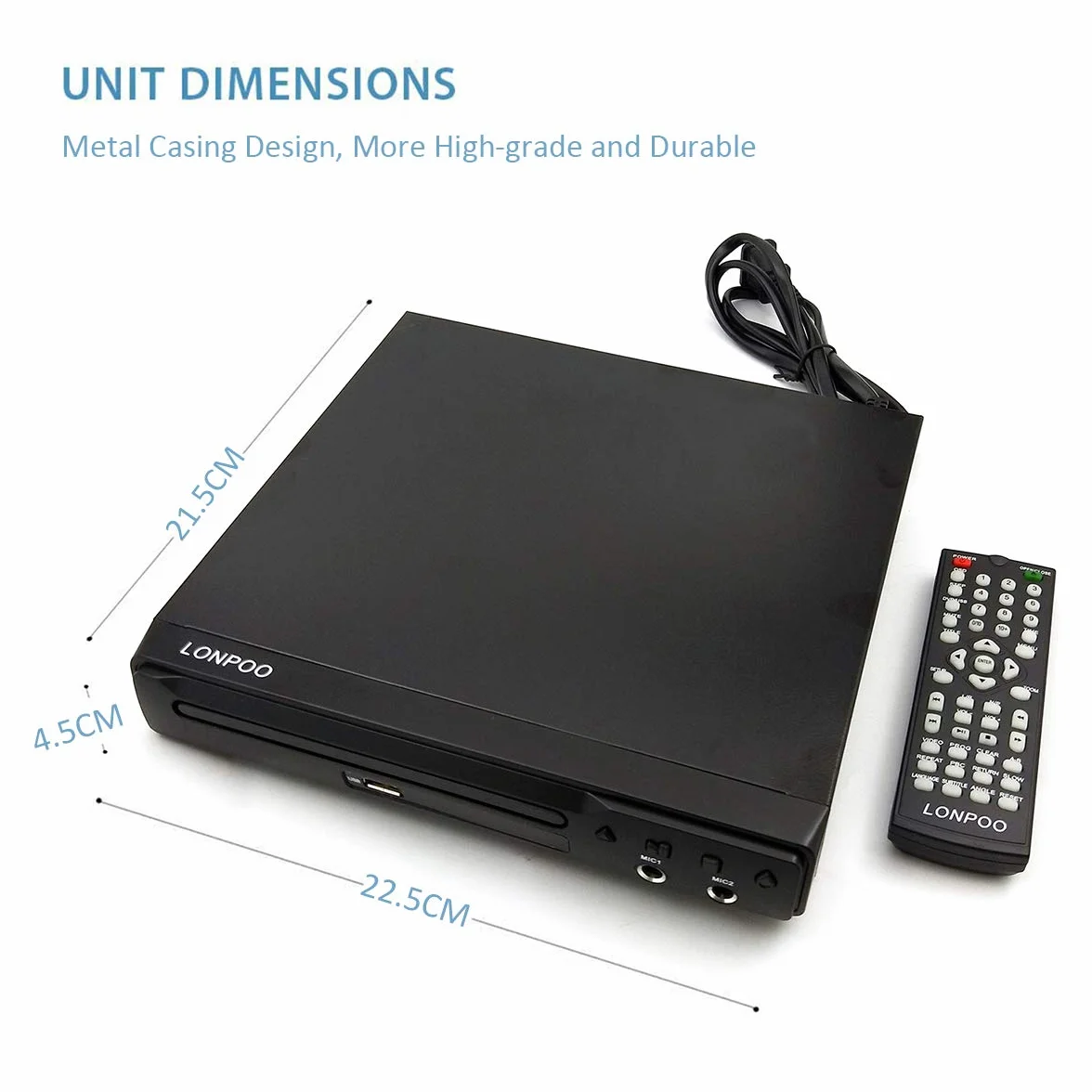 Odtwarzacz DVD LP-077 z HDMI AV Scart USB, metalowa obudowa