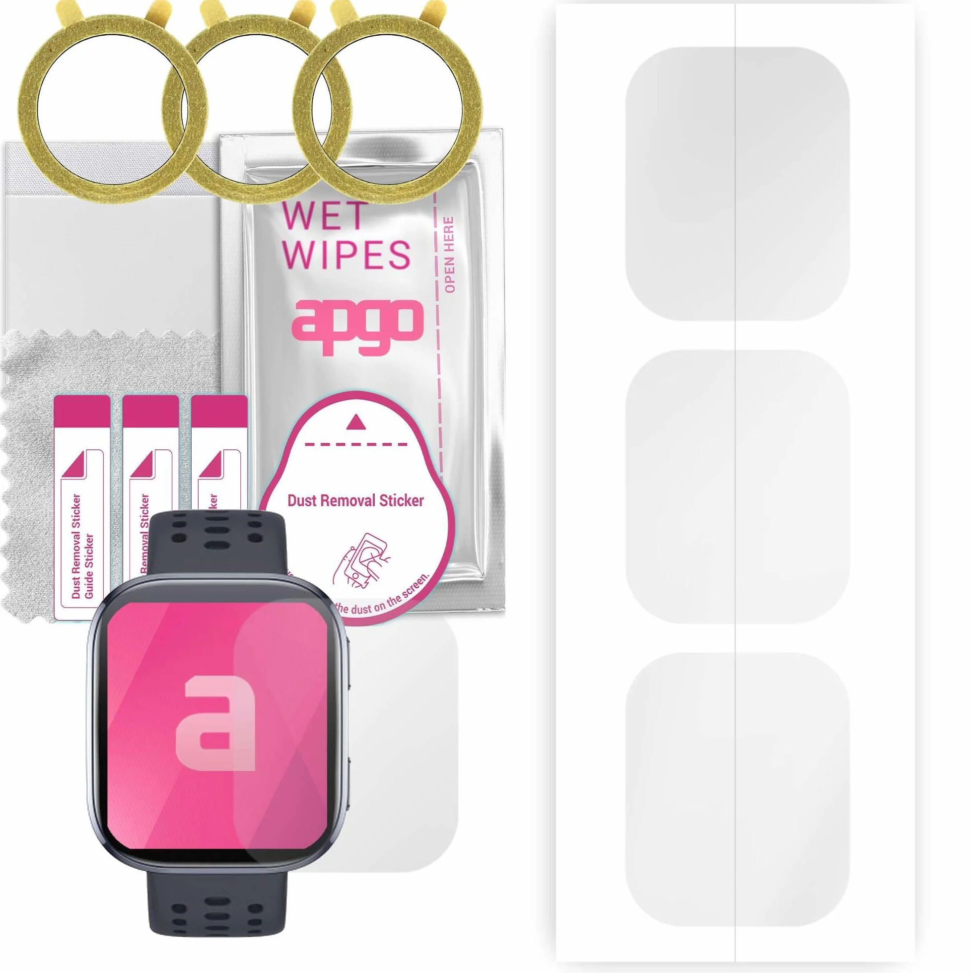 Apgo 3x Folia hydrożelowa do Amazfit Bip 6 Smartwatch Hydrogel Ochrona ekranu