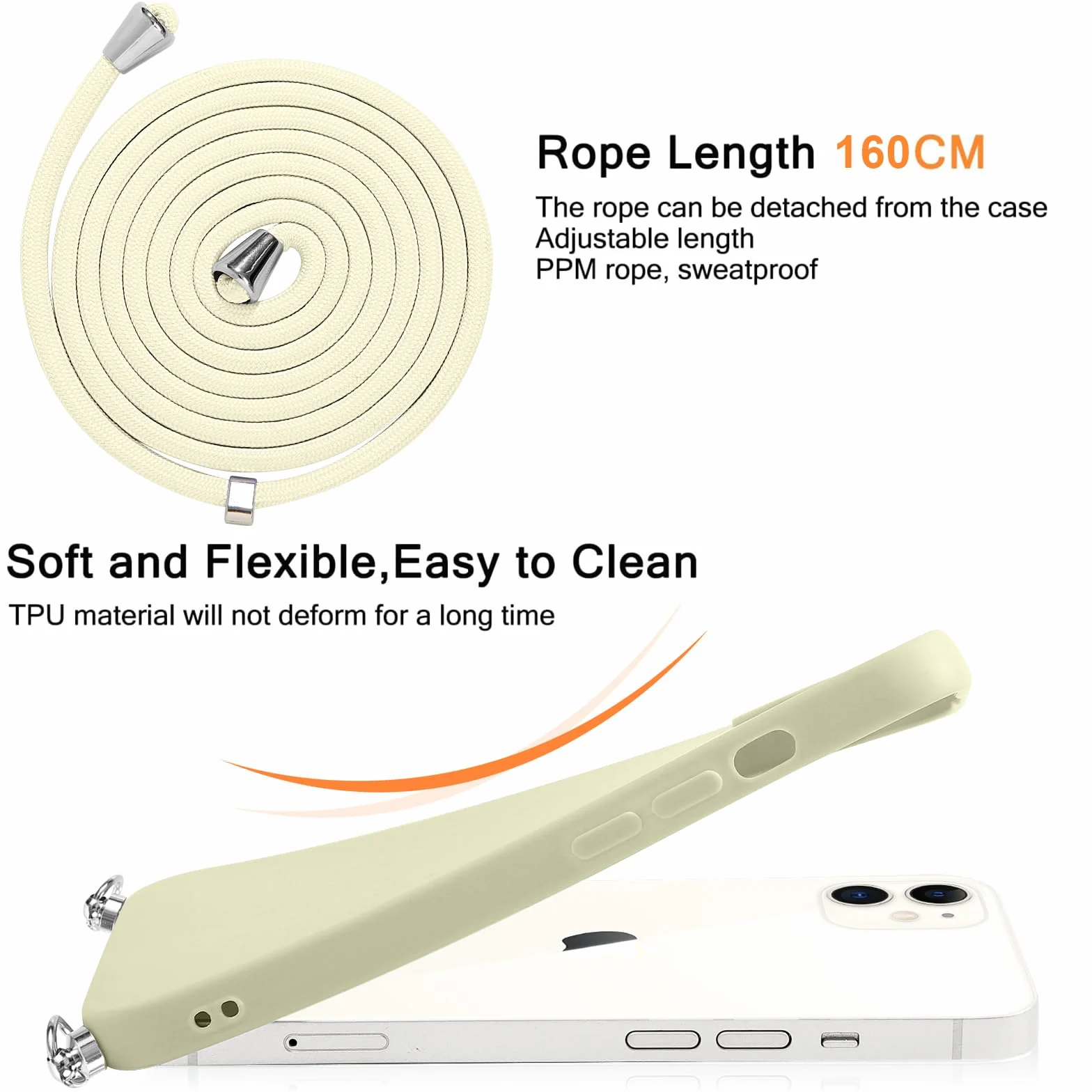Smycz do iPhone'a 12 6.1", etui silikonowe TPU z kwiatami, ochronny futerał