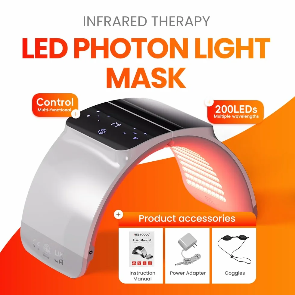 BestQool Urządzenie do Światła Czerwonego LED – 6 Kolorów z LED Światła Czerwonego, Urządzenie SPA do Salonu