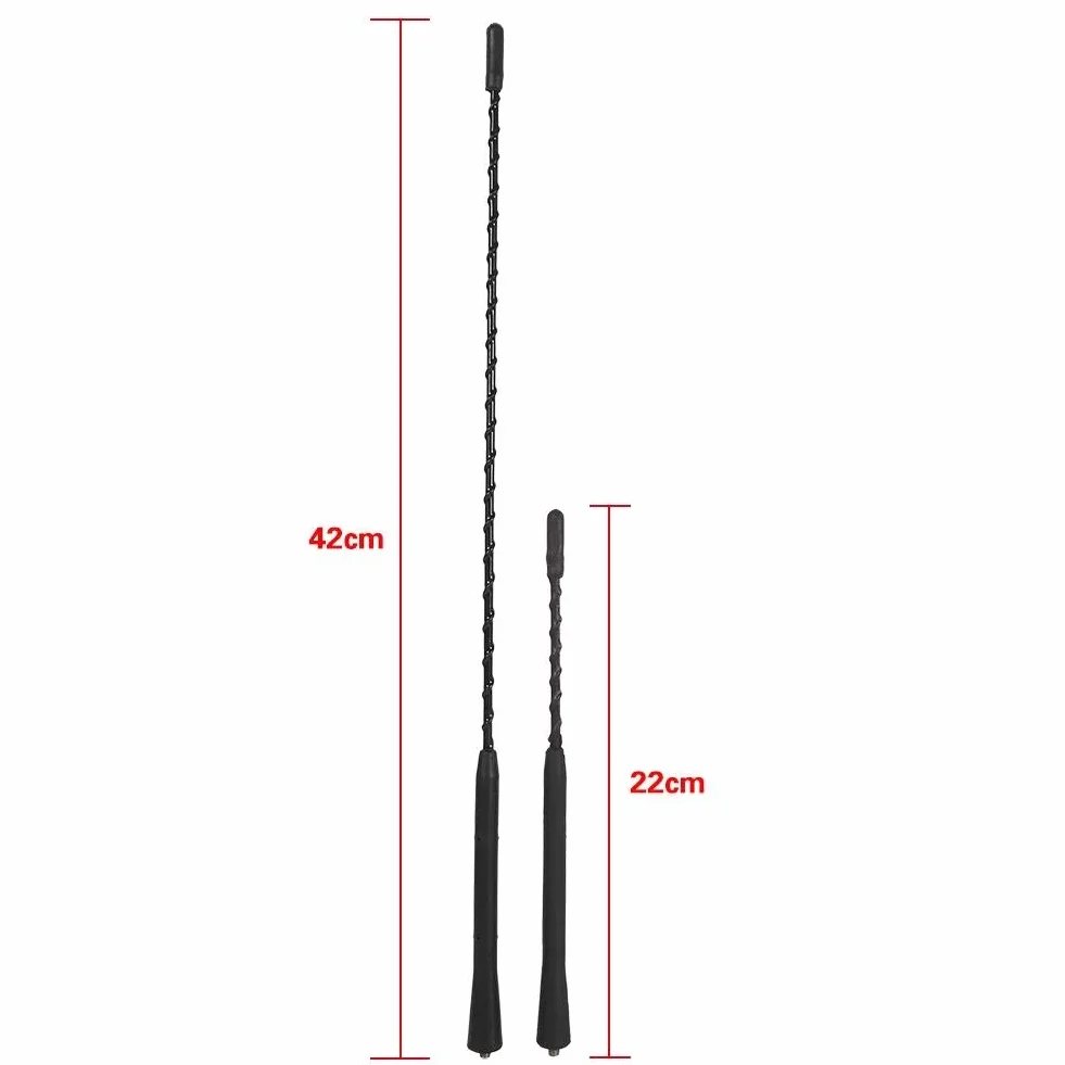 Uniwersalna antena radiowa do samochodu, wzmacniacz anteny FM AM, maszt dachowy, antena biczowa odbiorcza, wkręcane samochodowe radio stereo (40 cm)