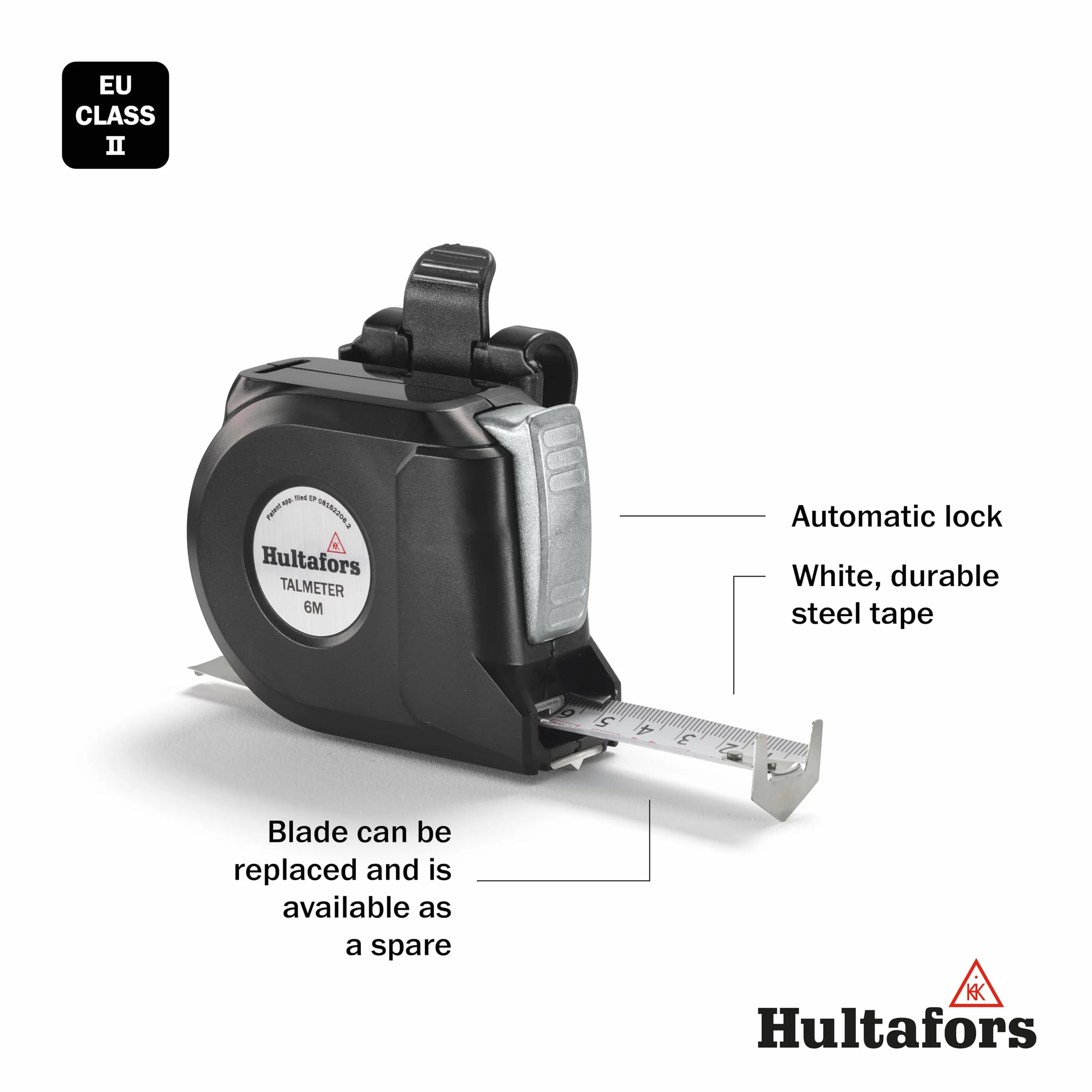 Miara zwijana kieszonkowa Talmeter 6m x 25mm biała Hultafors