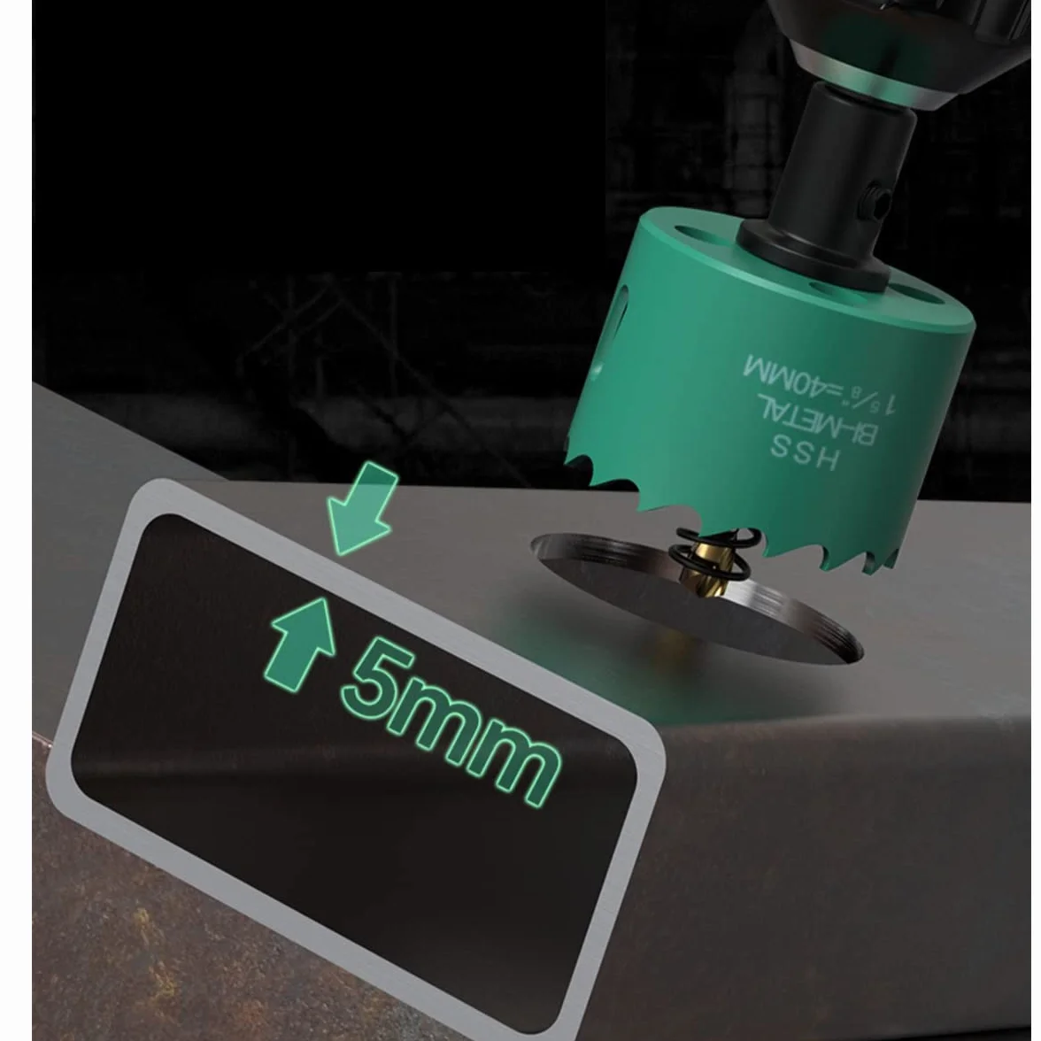 Otwornica, otwornica 200 mm, otwornice bimetaliczne M42 HSS z adapterem i wiertłem pilotującym. Głębokość cięcia 32 mm, otwieracz do cienkich metali aluminium drewno pcv tworzywo sztuczne/czerwony, 20