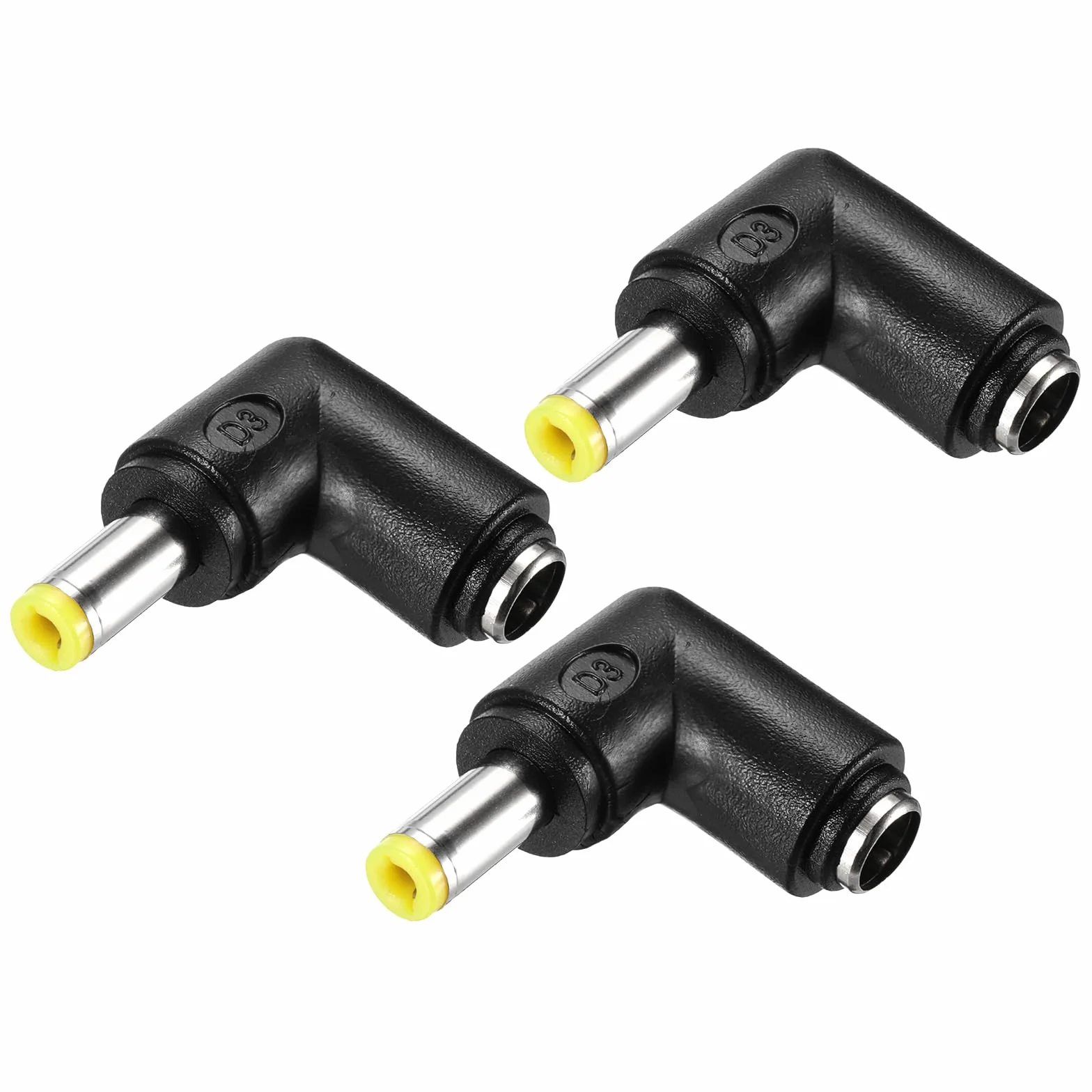 QUARKZMAN 3 sztuki adapter sieciowy DC, wtyczka kątowa 90 stopni, gniazdo 5,5 mm x 2,1 mm, gniazdo 5,5 mm x 2,5 mm, wtyczka do źródeł zasilania, taśmy LED, kabla kamery