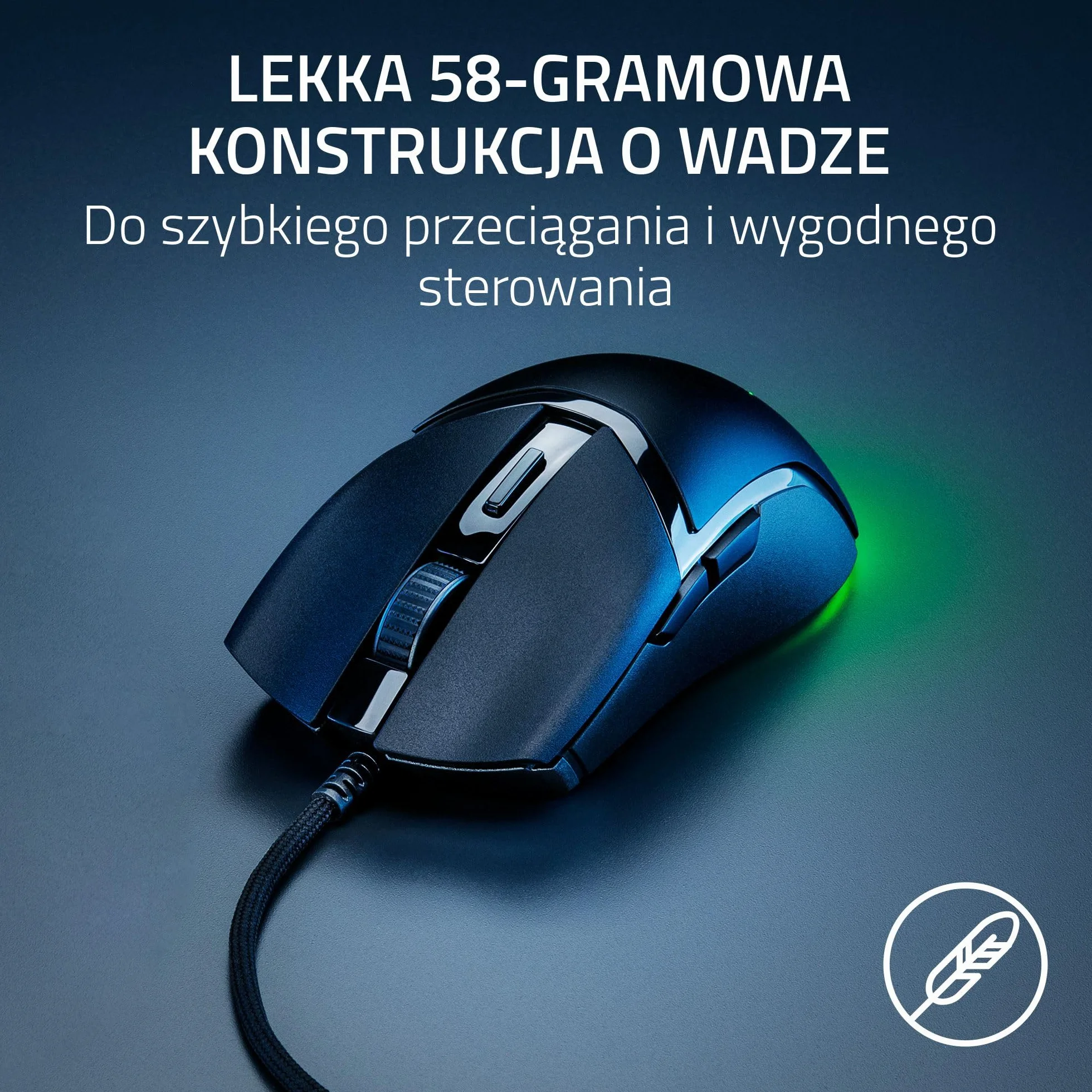 Razer Cobra przewodowa mysz do gier Chroma RGB 57 g optyczne przełączniki Gen-3 oświetlenie chromowe