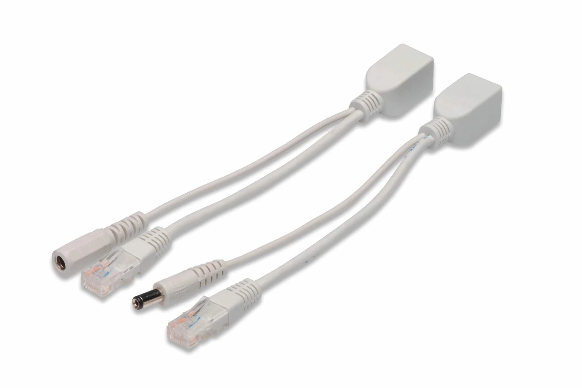 DIGITUS Pasywny kabel adaptera PoE - Fast Ethernet - Wtryskiwacz i rozdzielacz - złącze męskie i żeńskie DC 5,5 mm