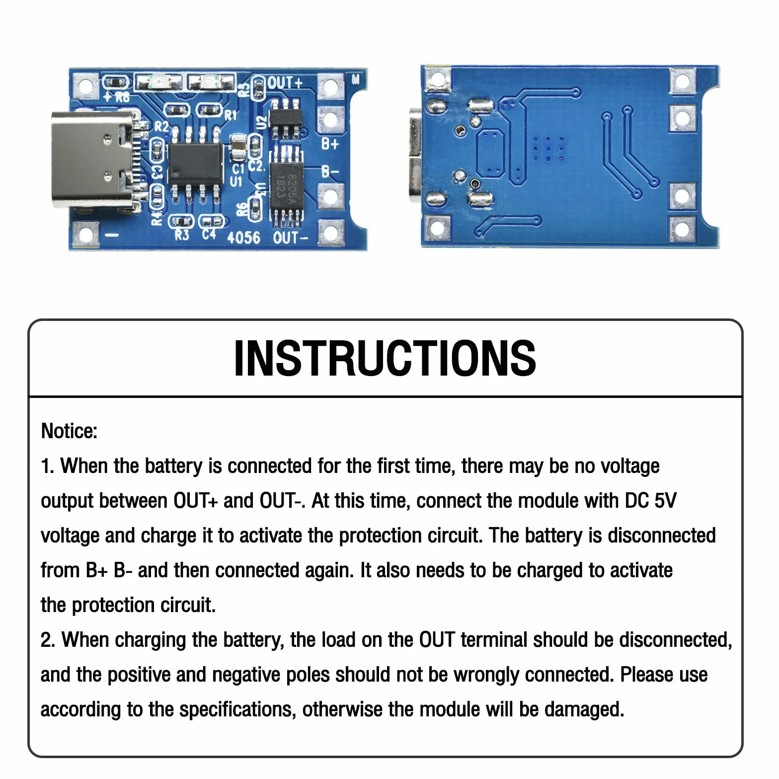 Aideepen TC4056 Typ-C USB-C 5V 1A 18650 LiIon Ładowarka moduł z podwójnymi funkcjami ochrony