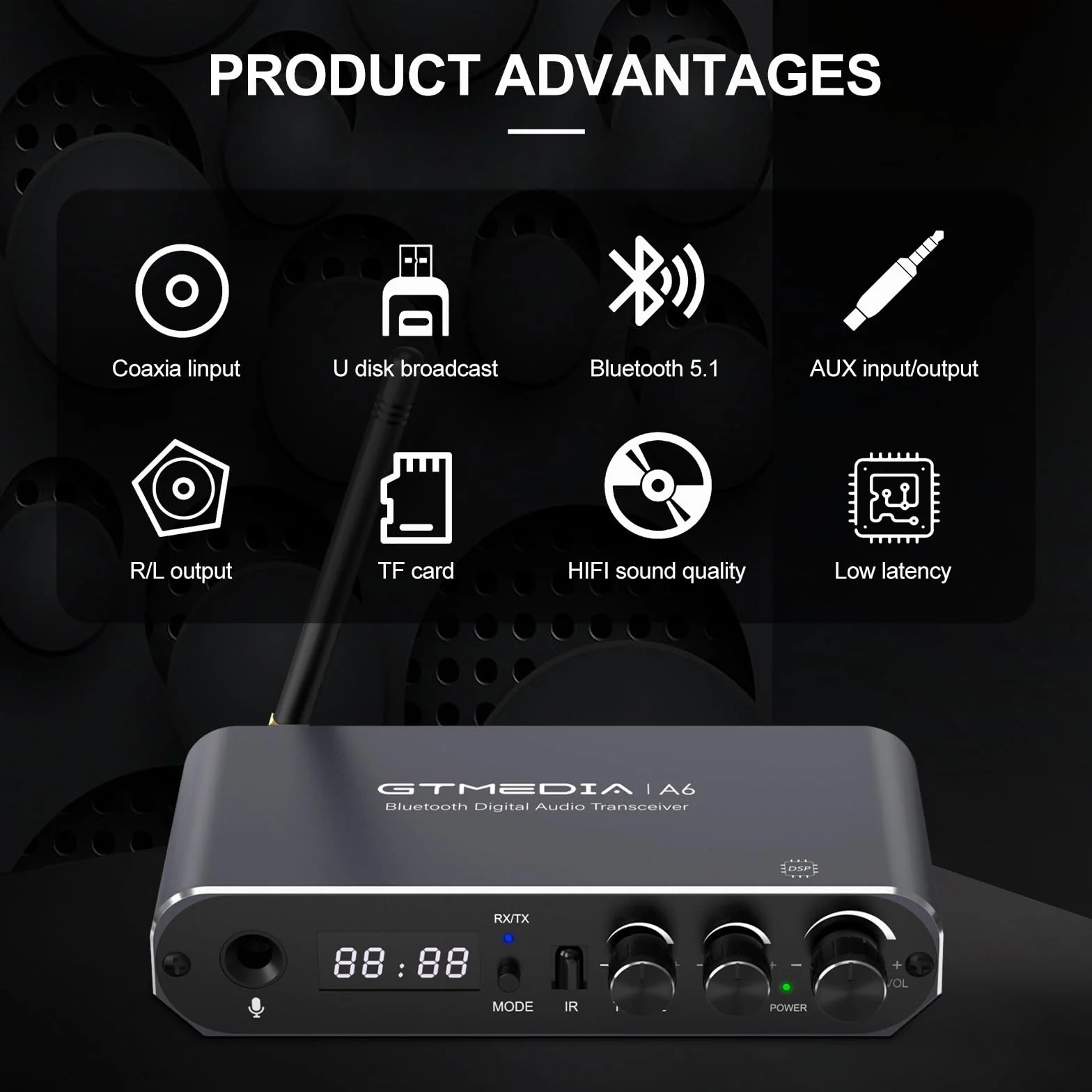 Odbiornik Bluetooth 5 w 1 Do Telewizora, Niskie Opóźnienie, Adapter Audio HD, Muzyka Bezprzewodowa HiFi