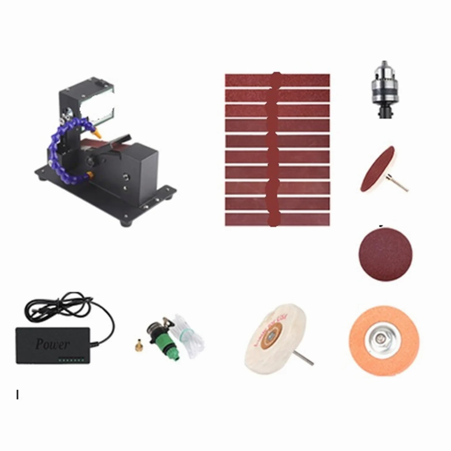 Gospodarstwo domowe Mini taśma ścierna do wody elektryczna maszyna polerowania Nóż papier ścierny szlifierka taśmowa,Niskie Wibracje(775 motor 3)
