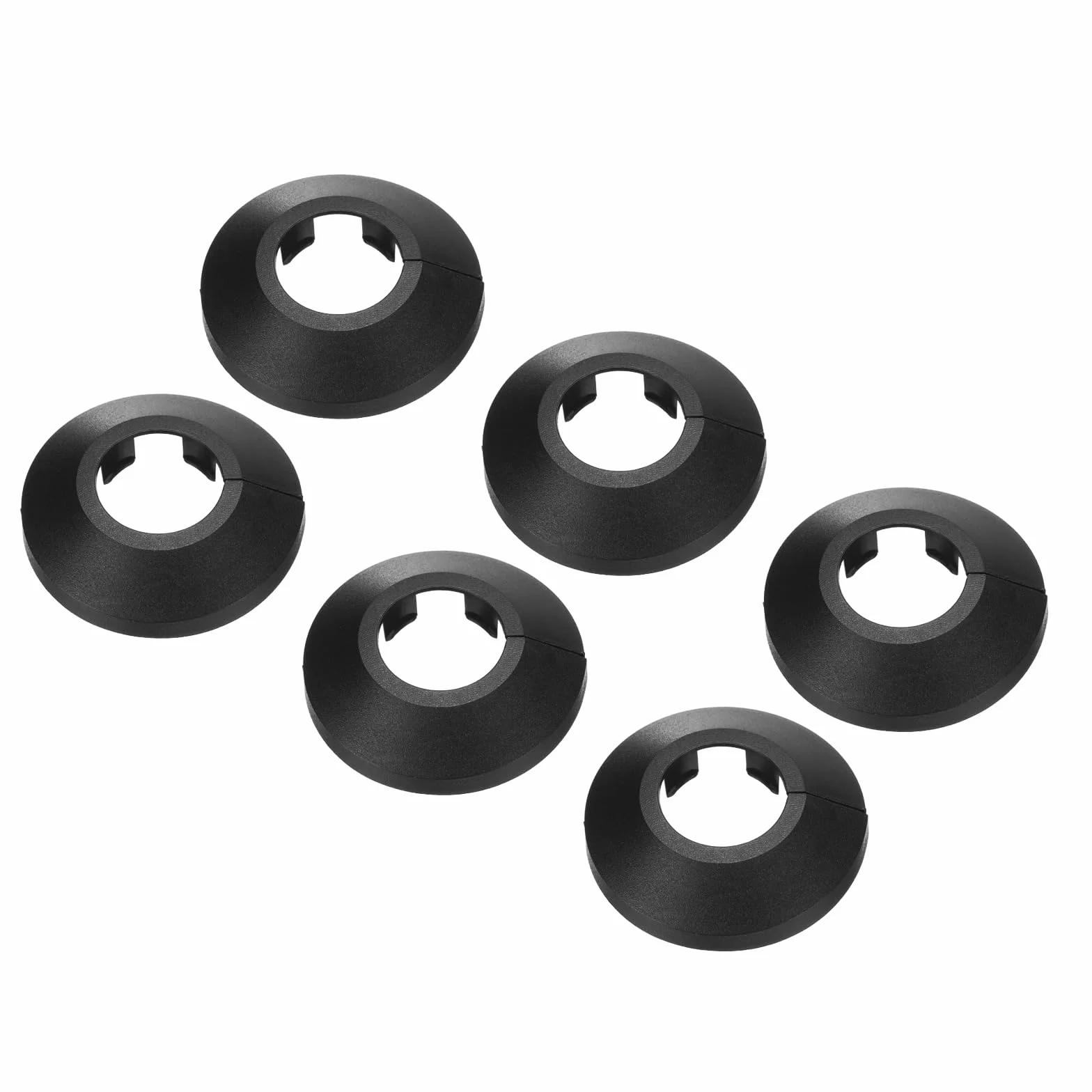 PATIKIL 6 szt. kołnierz osłona rury wodnej dekoracja plastikowa rozeta 0,98"/25 mm, czarna