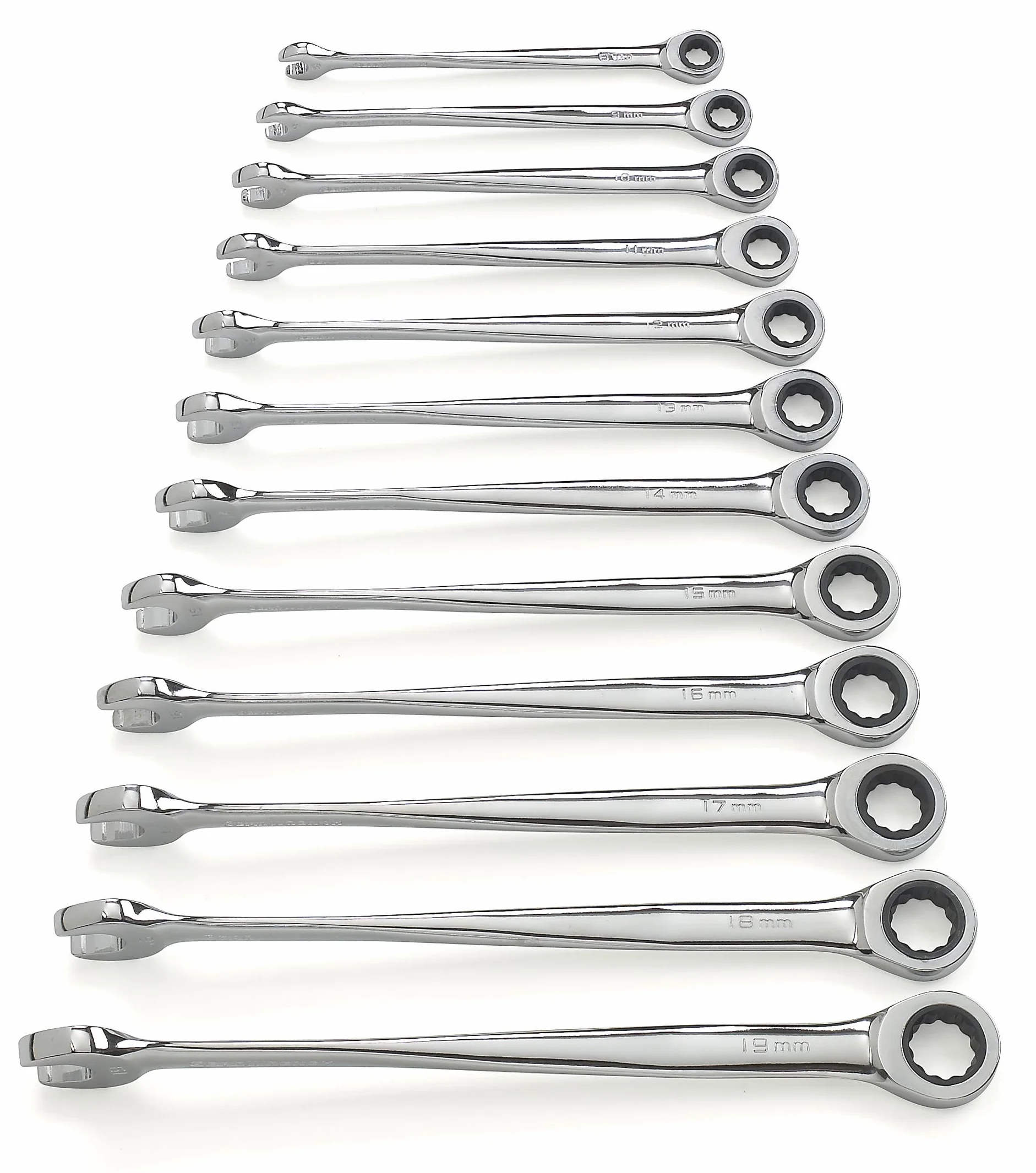 GEARWRENCH 85888 X-Beam zestaw kluczy płasko-oczkowych z grzechotką, metryczny, 12-częściowy