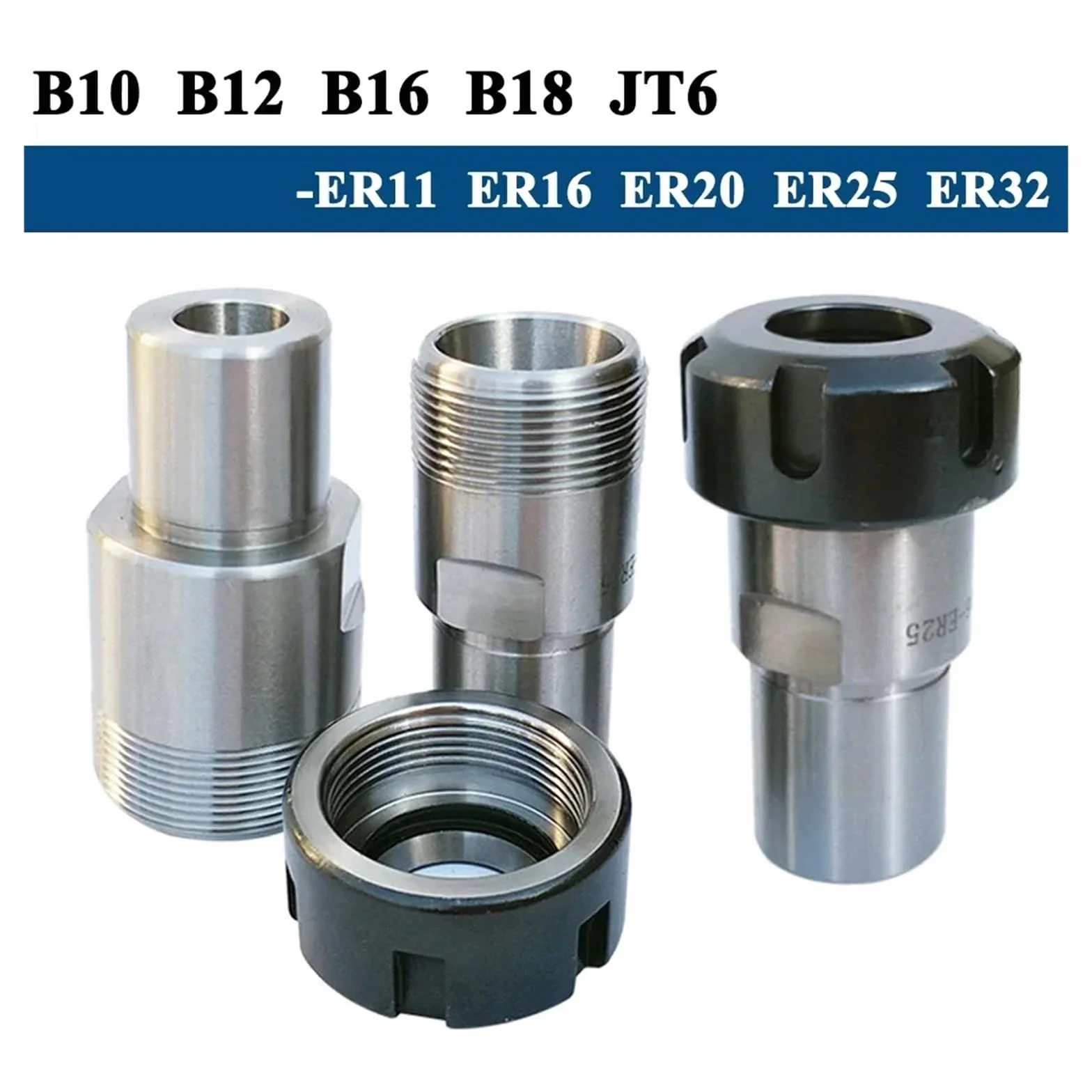 Przedłużka wrzeciona z uchwytem, Przedłużacz Wału Silnika Wrzeciona Z Uchwytem Wiertarskim ER11-ER32 B10-B18 JT6(Jt6-er32um)