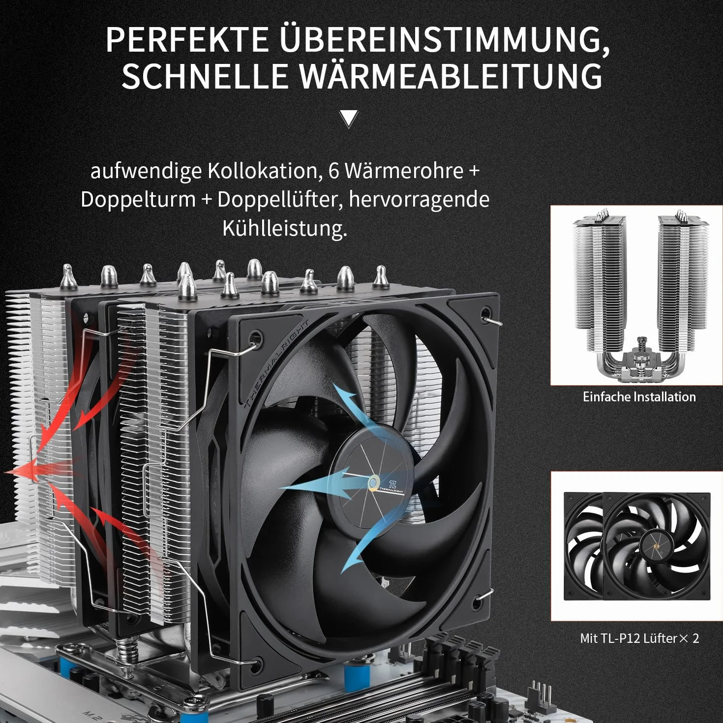 Thermalright Peerless Assassin 120 SE V3 CPU chłodnica powietrza, 6 rur cieplnych, podwójny wentylator TL-P12 PWM, aluminiowa osłona radiatora, do AM4/AM5/Intel LGA1851/1700/1150/1200(PA120SE V3)