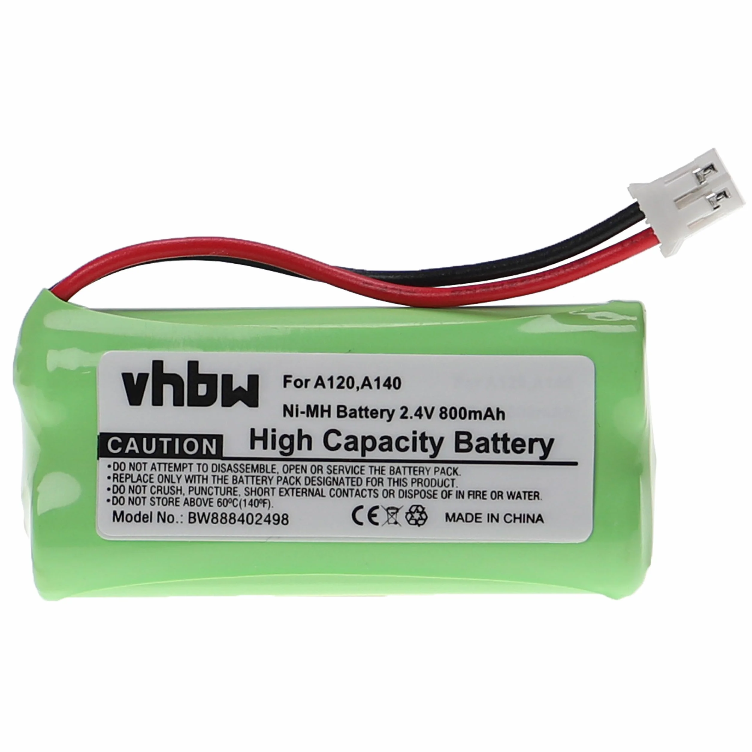 vhbw Akumulator kompatybilny z Siemens Gigaset A150, A16, A140 biały, A145, A160, A165 bezprzewodowy telefon stacjonarny (800 mAh, 2,4 V, NiMH)