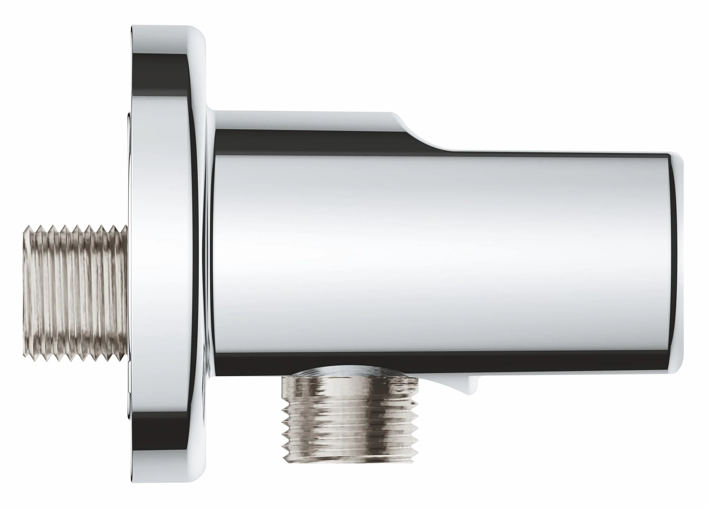 GROHE Vitalio 26962001 uniwersalna złączka ścienna z kolankiem wylotowym prysznica, gwint zewnętrzny 1/2 cala i uchwyt ścienny do prysznica ręcznego, chrom, 26962001