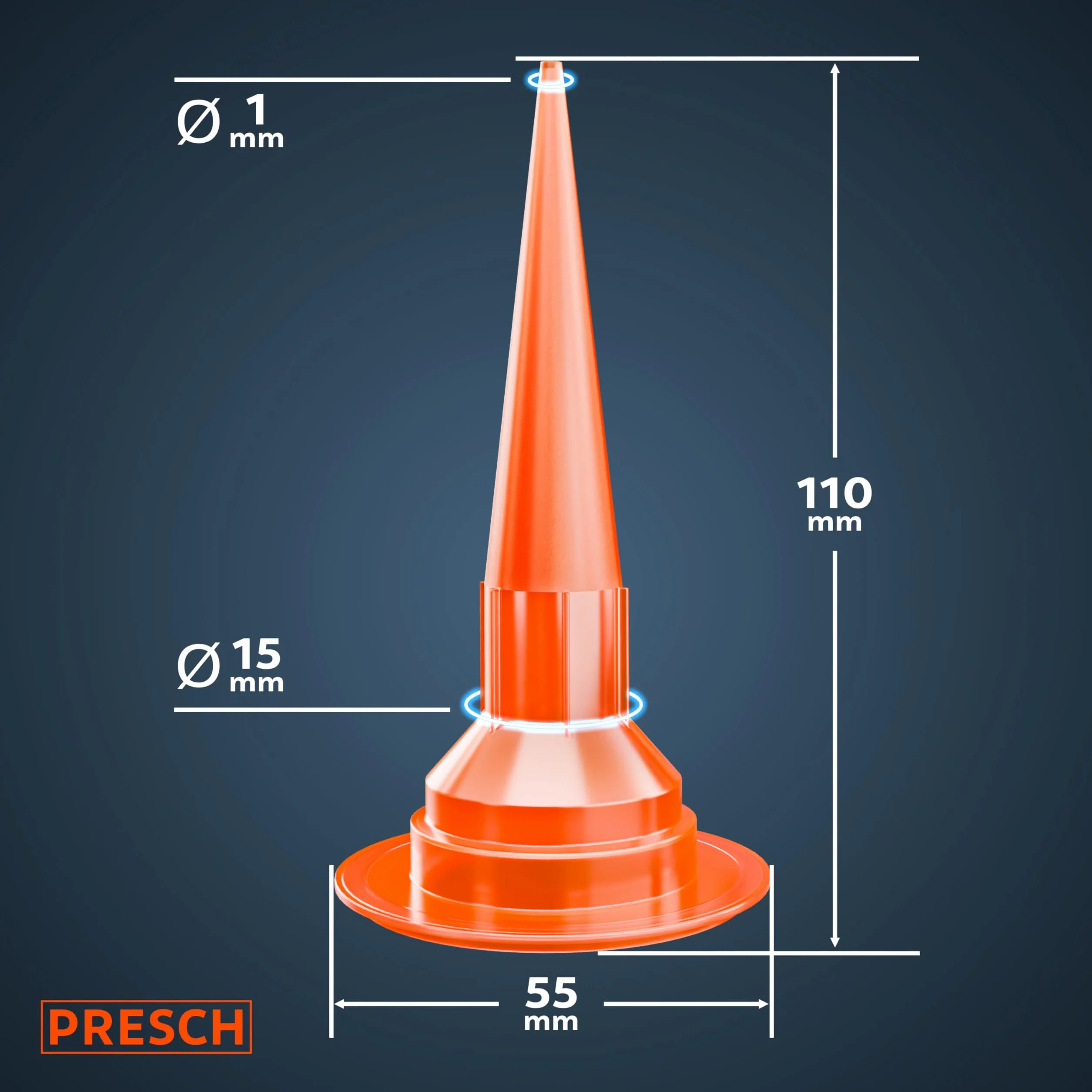 Presch Wyciskacz do folii 600 ml z 2 dyszami – Przełączane przełożenia 24:1 i 12:1 do wszystkich uszczelniaczy i klejów (akryl, silikon, PU) – Obrotowy cylinder 360° z antypoślizgowym uchwytem