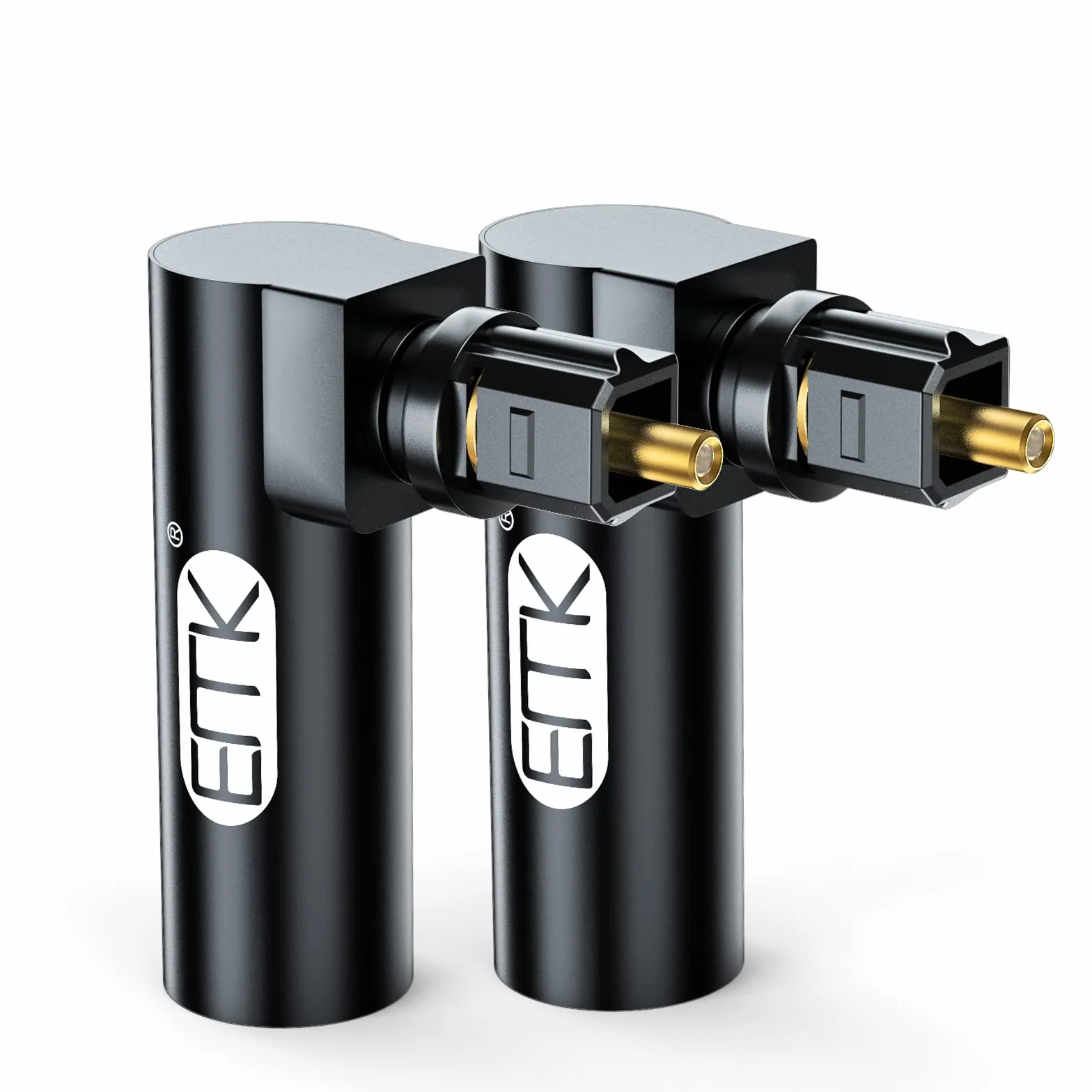 Adapter optyczny audio Toslink 90 stopni EMK 2 sztuki czarny