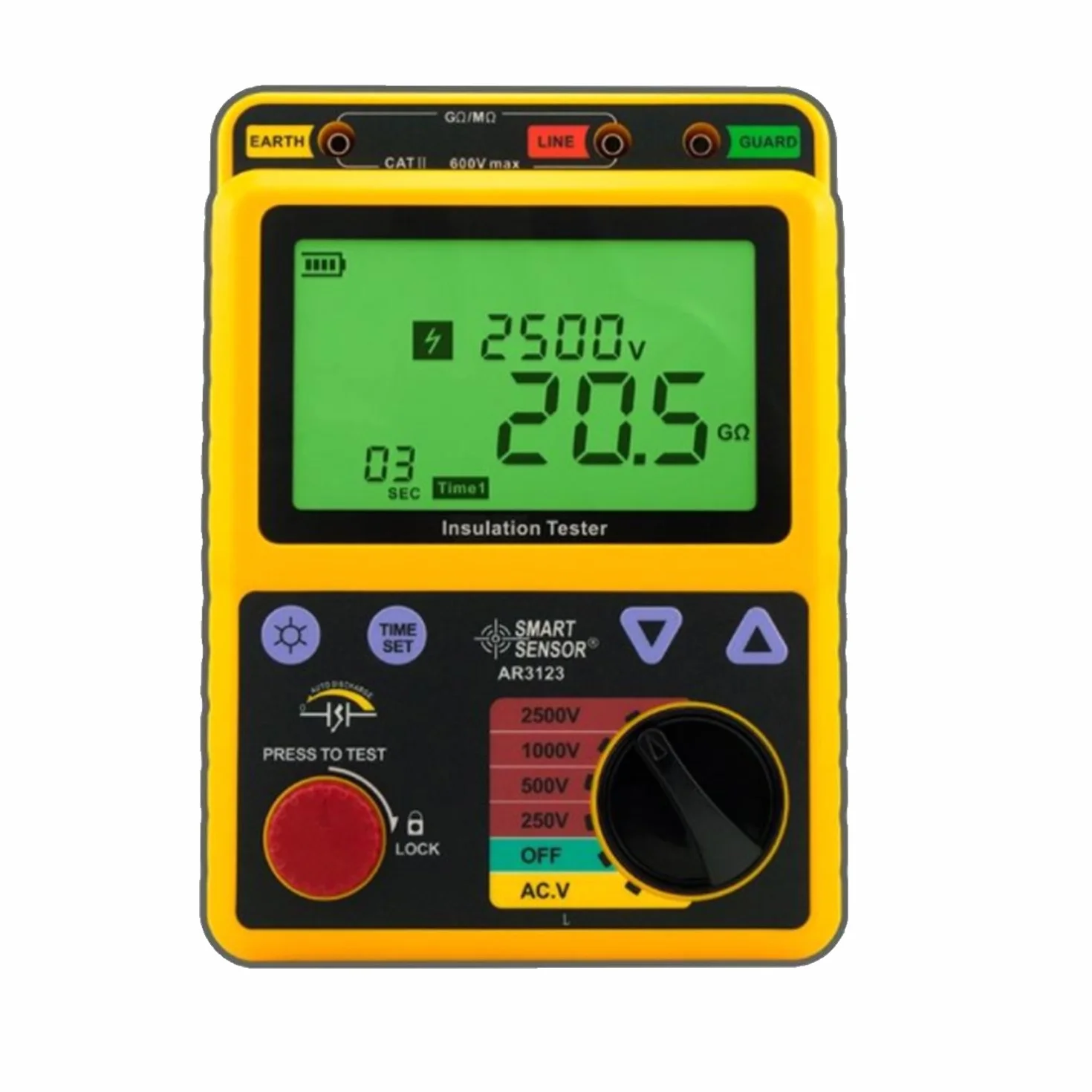 250~2500V cyfrowy tester izolacji wysokiego napięcia Megohmeter Tester napięciowy Meter AR3123, Precyzyjny pomiar