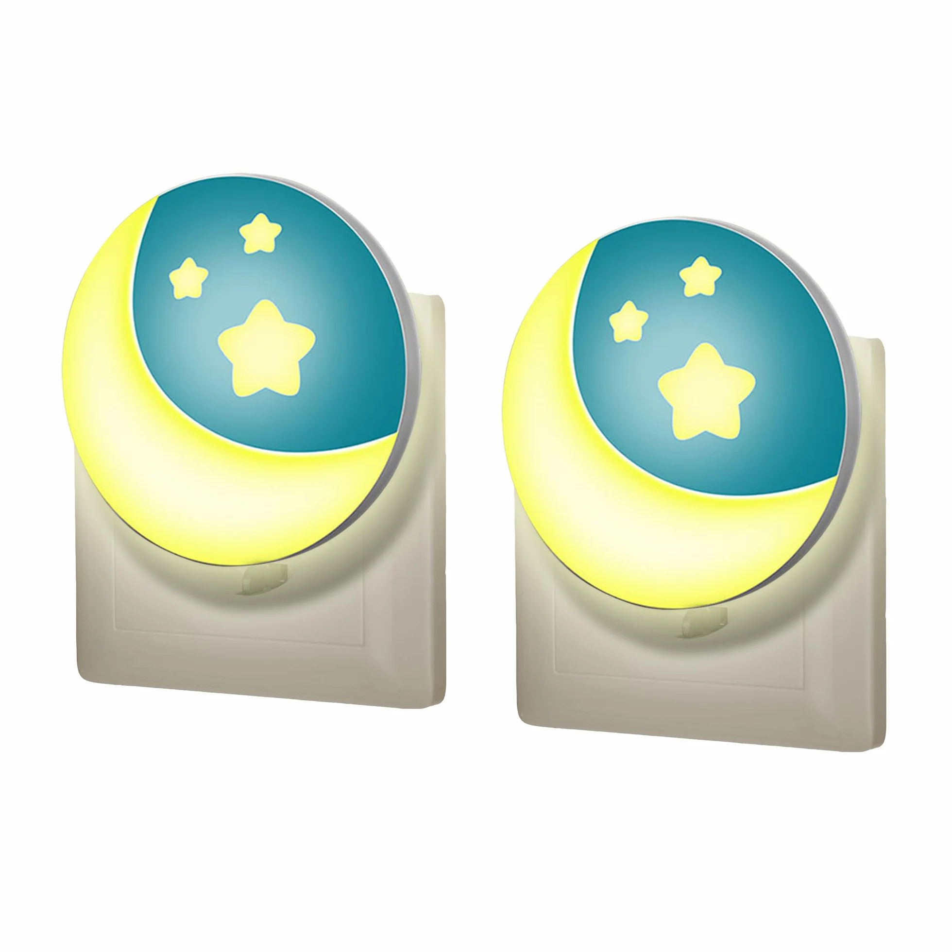 Nocna Lampka LED dla Dzieci z Czujnikiem Zmierzchu, 2 Sztuki (Minimalistyczny)