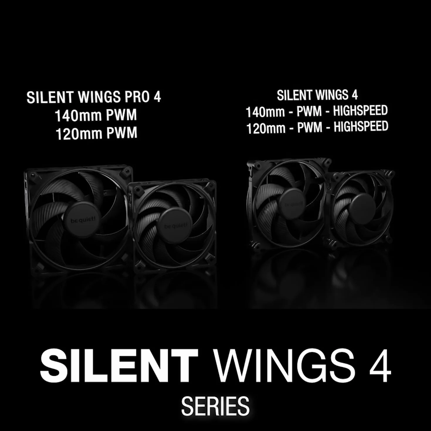 be quiet! Silent Wings Pro 4 140 mm PWM Wentylator, Speed Switch