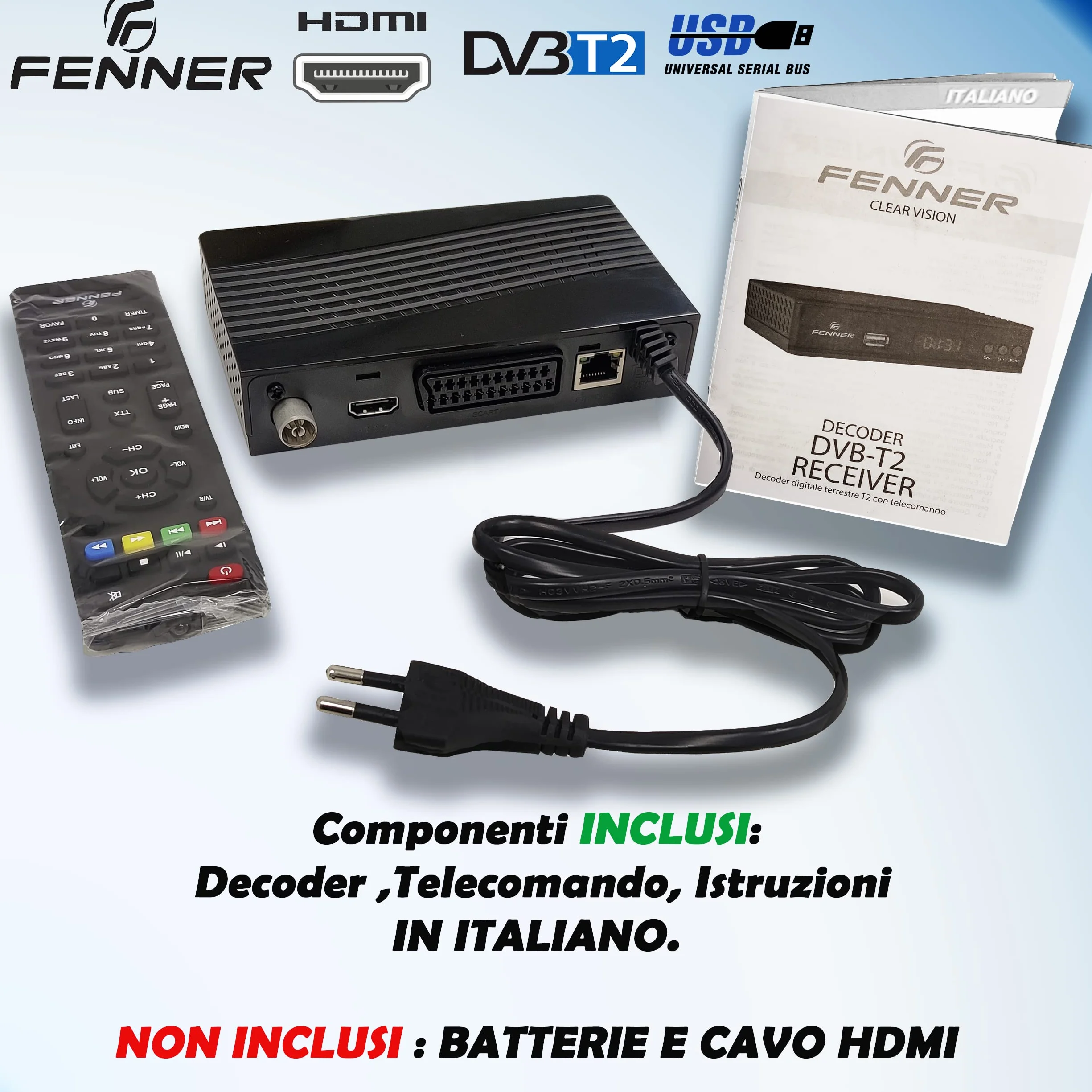 Fenner Tech Decoder FN-GX2 HD DVB-T2/HEVC USB 2.0