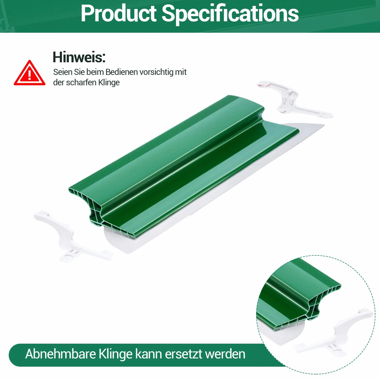 250 mm szpachelka do powierzchni ze stali nierdzewnej, szpachla fasadowa, narzędzie z ergonomicznym uchwytem Z, ostrze ze stali nierdzewnej, szpachelka ścienna do suchej zabudowy, tapeta (250