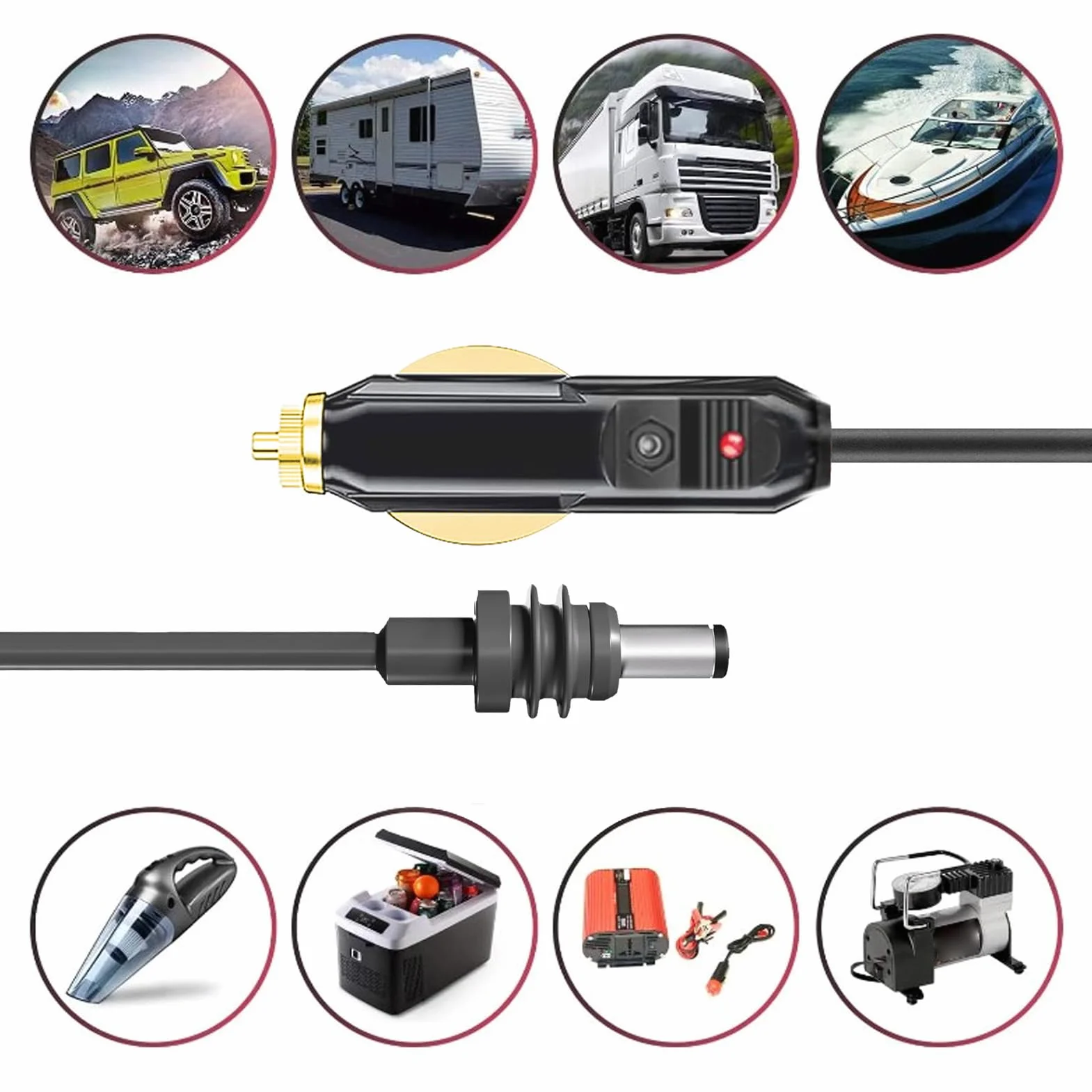 Kabel Zasilający Mini DC 12V 18AWG IP68 do Samochodu