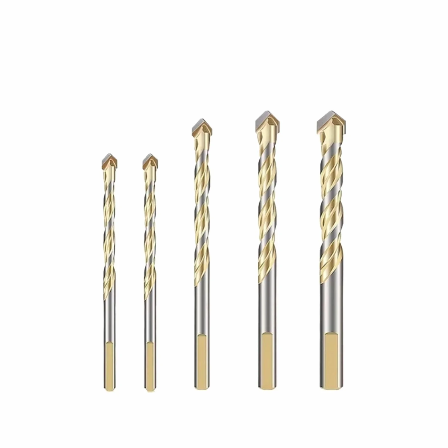 Wiertło murarskie 1/5/7 szt. do betonu, plastiku, miękkiego metalu, płytek, szkła, drewna, ścian, luster, ceramiki, ścian z cegły 6 mm/8 mm/10 mm/12 mm(5PCS)