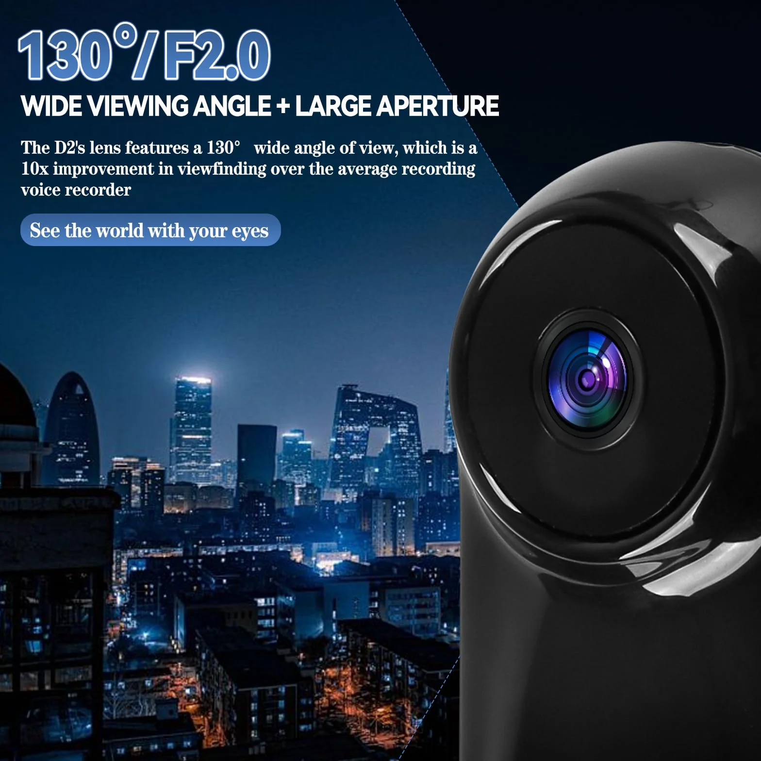 Mini kamera 1080p HD szeroki kąt 130° F2.0 przenośna do vlogowania