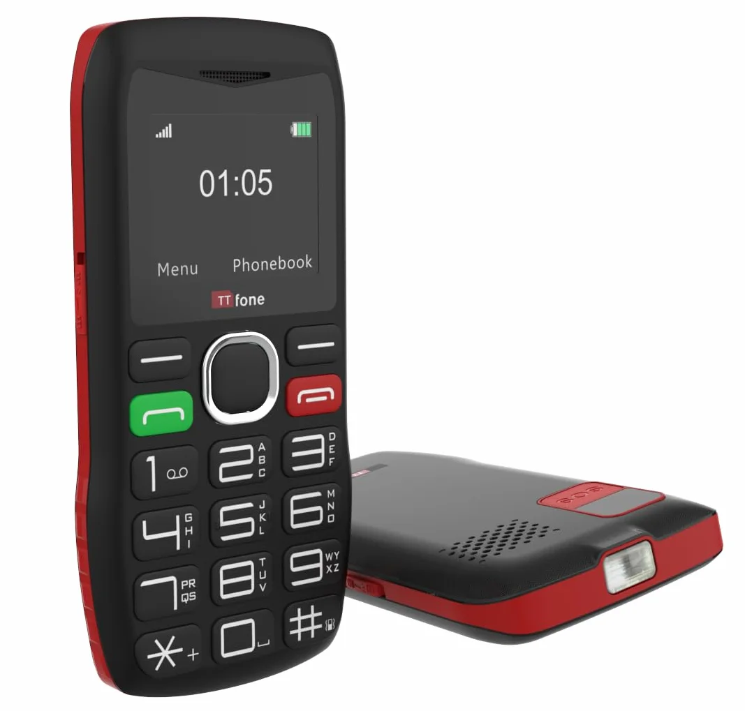 Telefon komórkowy dla seniorów duże przyciski przycisk SOS czarny